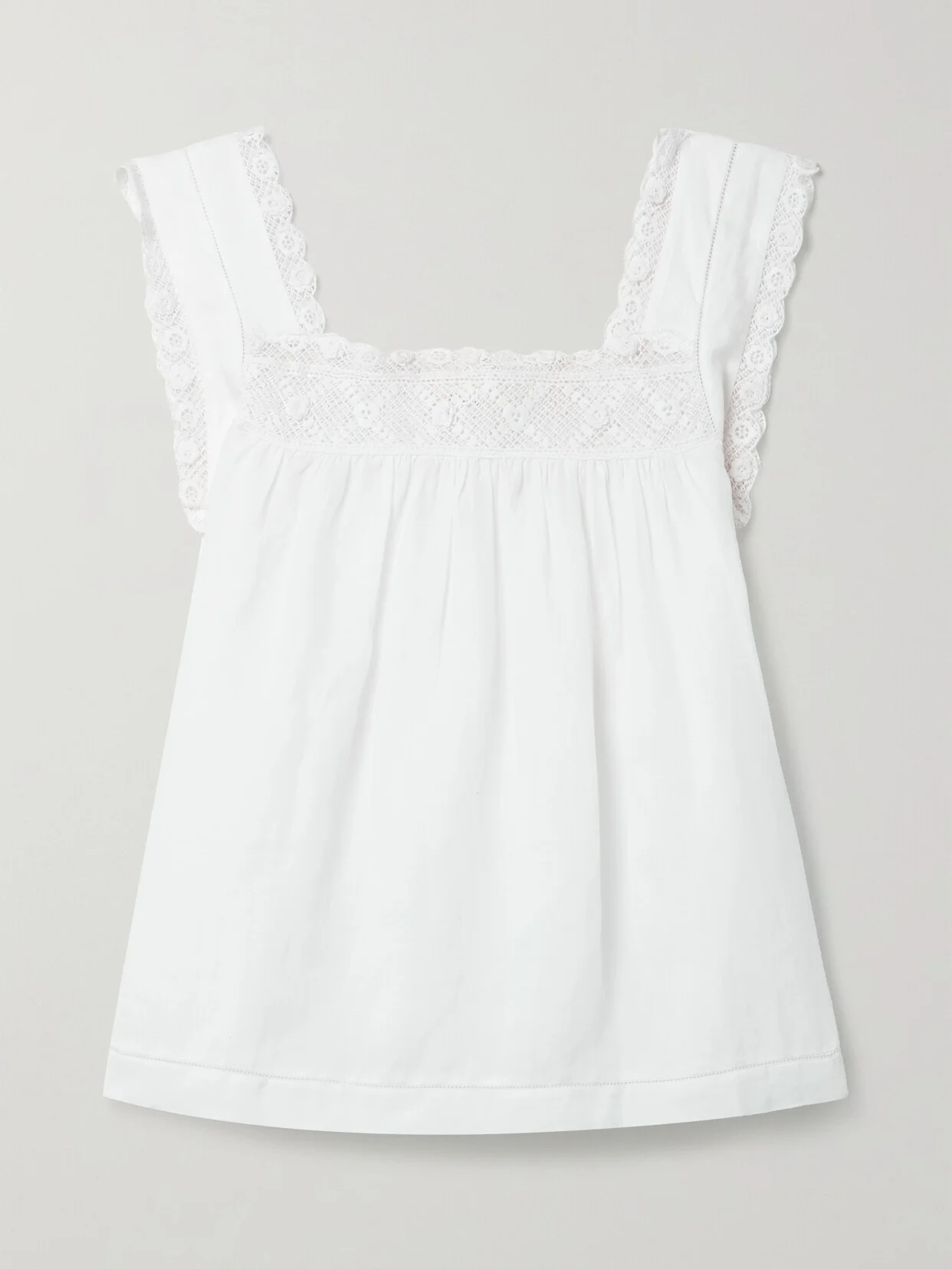 Aphra Crochet-trimmed Ramie Top - 1