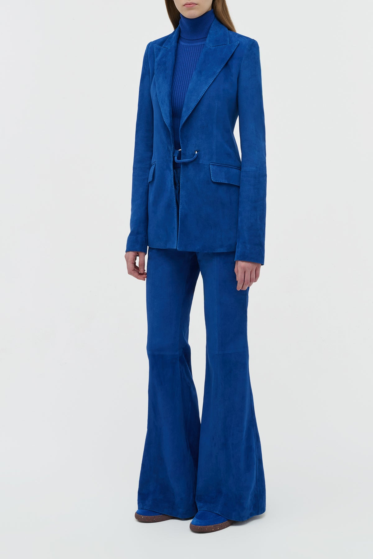 Rhein Flare Pant in Cobalt Suede - 3