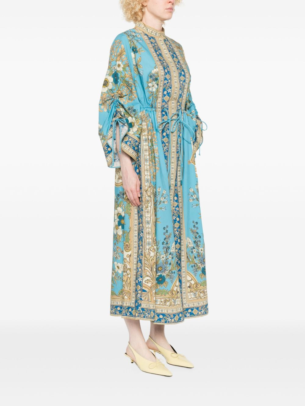 Cassie Pool floral-print drawstring midi dress - 3