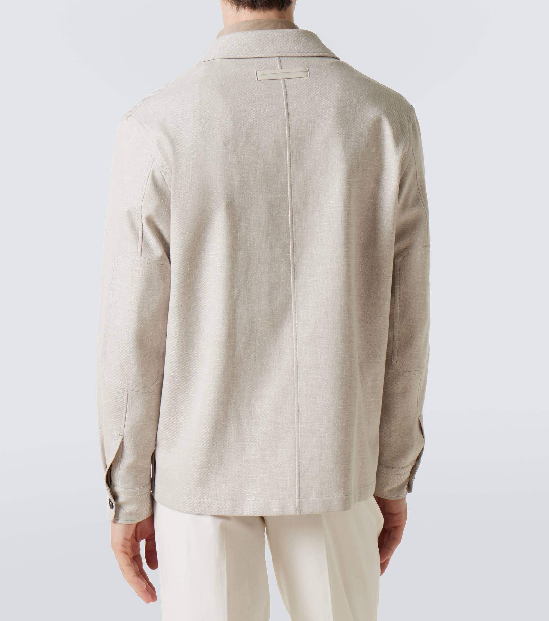 Linen, wool, and silk-blend overshirt - 4