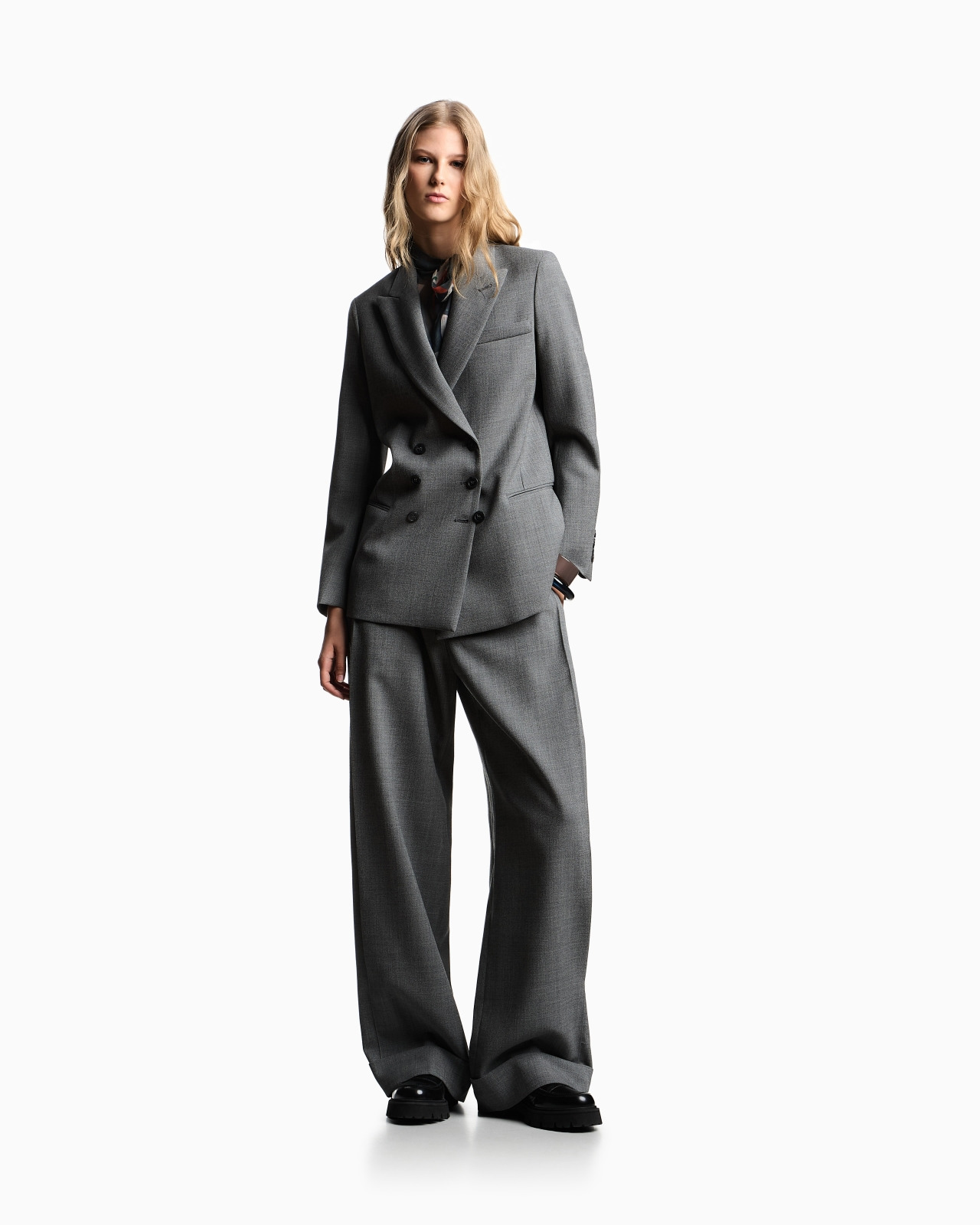 MOULINÉ WOOL CRÊPE TROUSERS WITH DARTS - 2