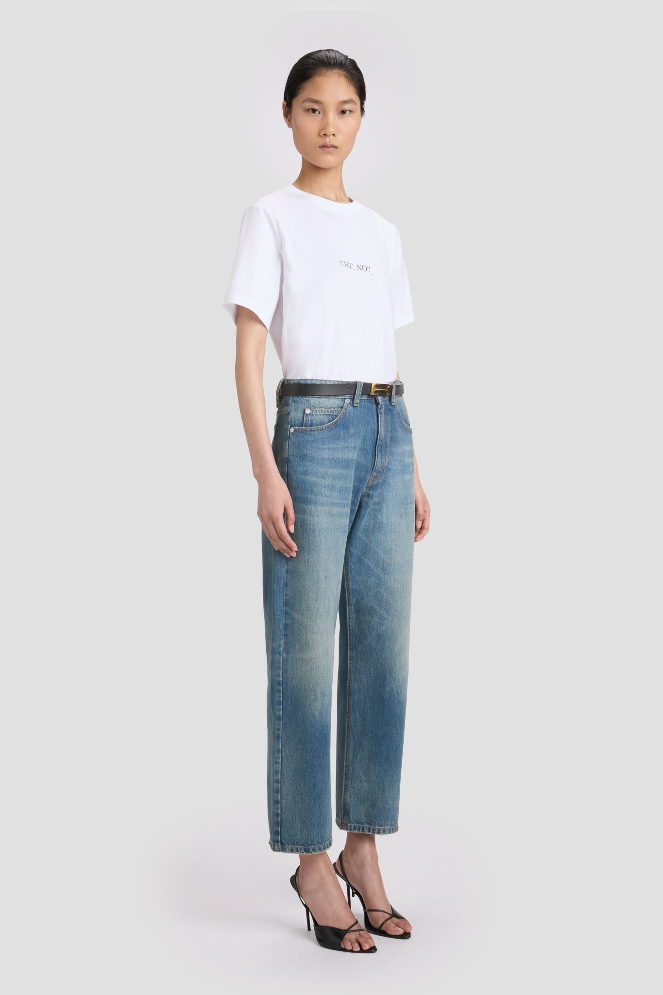 White Chic No? Slogan T-Shirt In White - 4