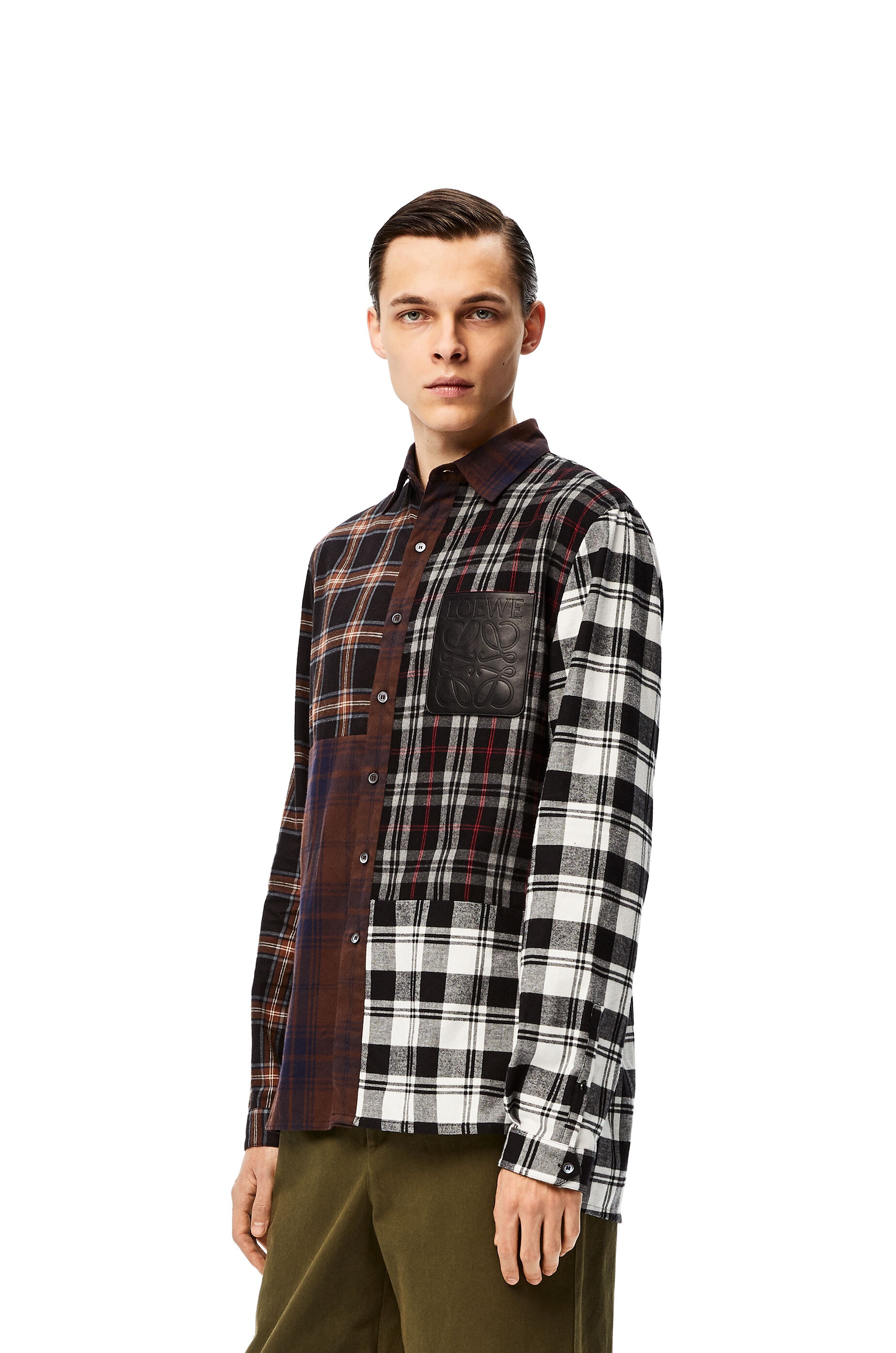 Patchwork oversize shirt in check cotton - 3