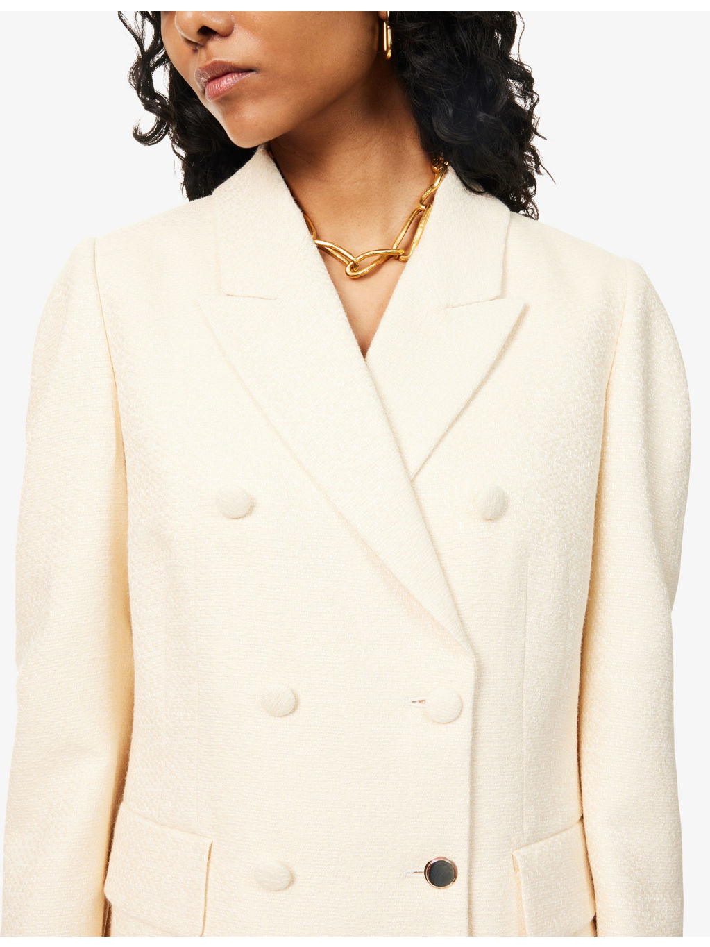 Sedna Double-Breasted Silk Blazer - 5