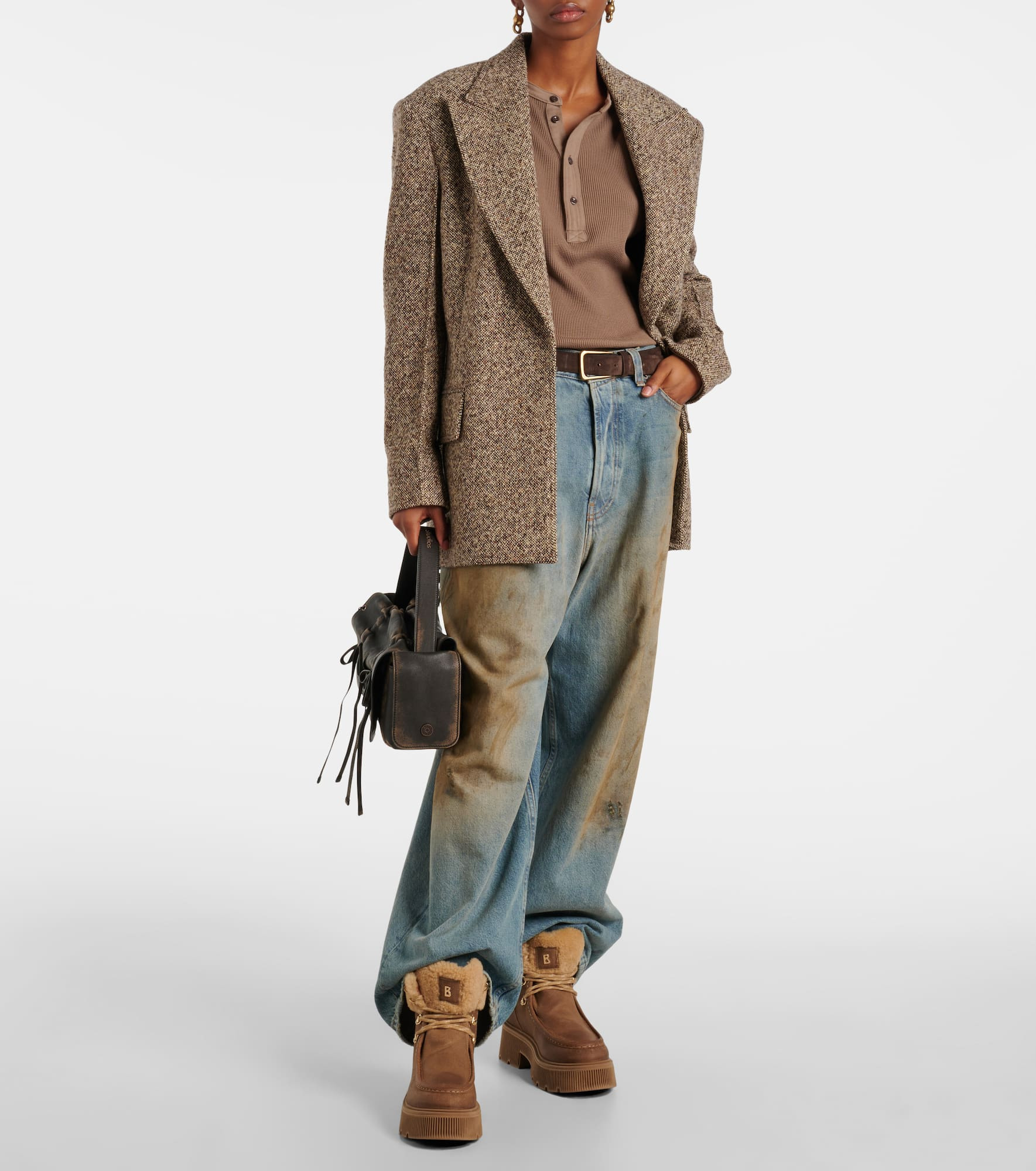 Turin suede and shearling lace-up boots - 3