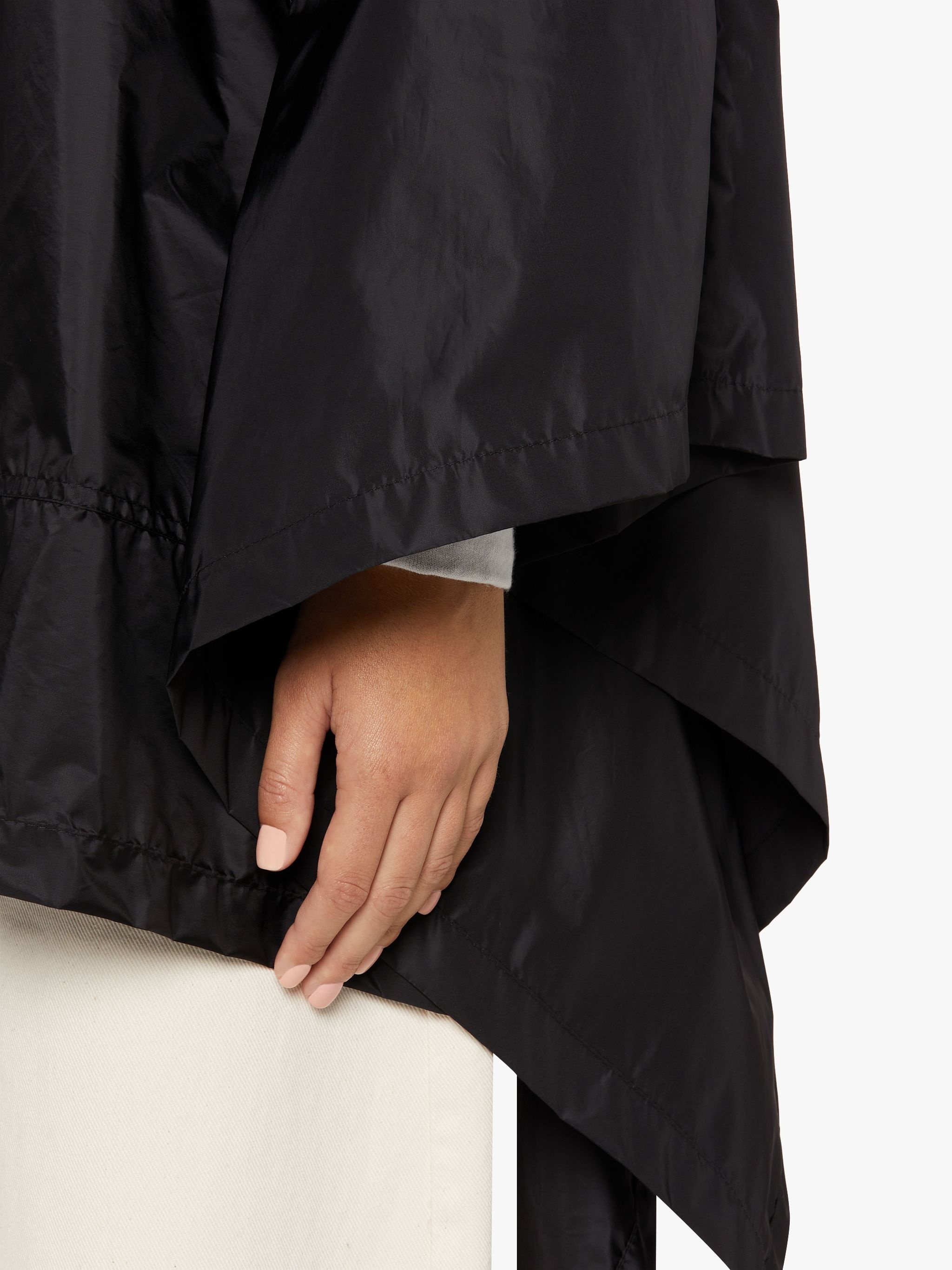 ALNESS BLACK NYLON HOODED PONCHO | LMC-063 - 6