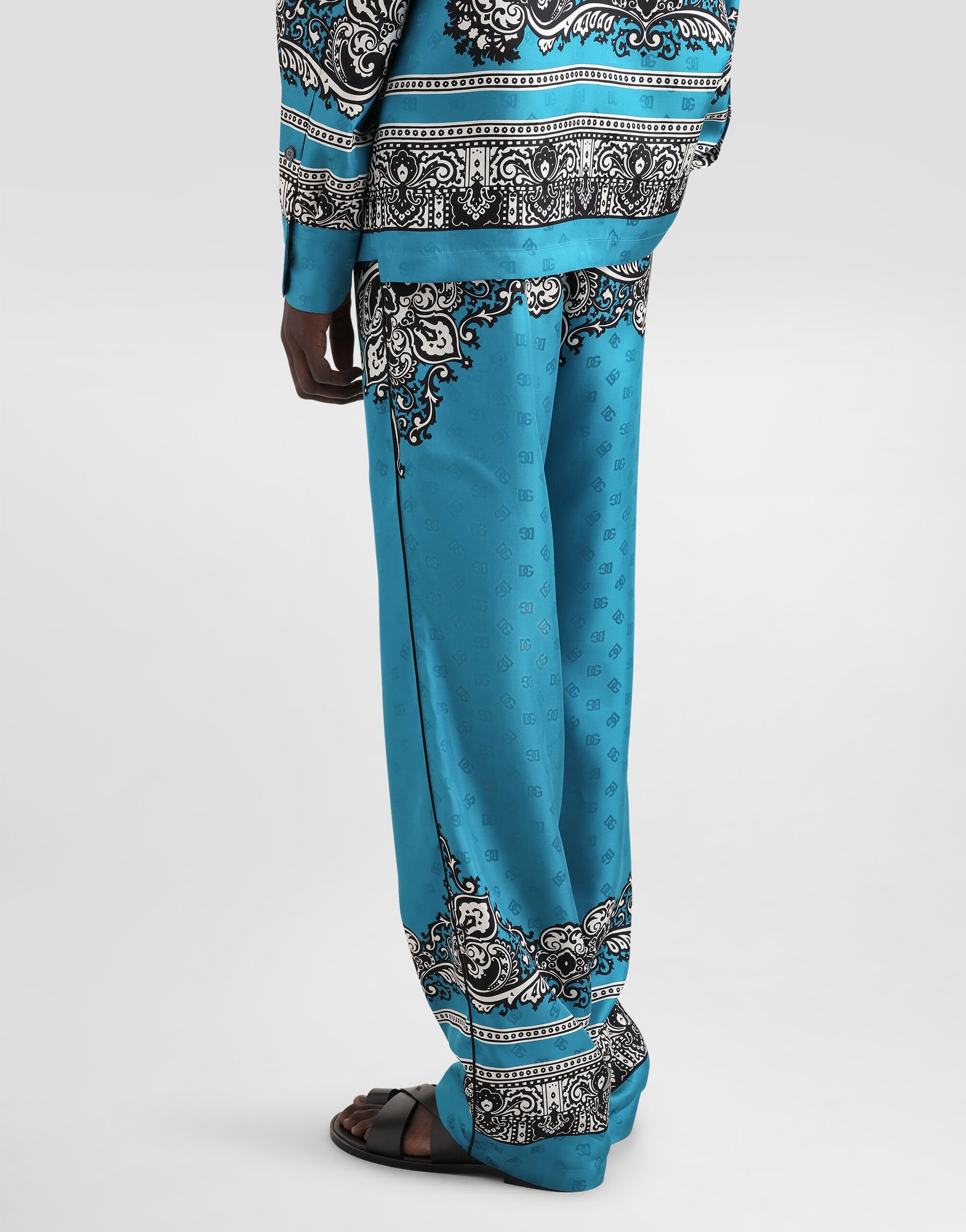 Silk pajama pants with bandanna print - 5