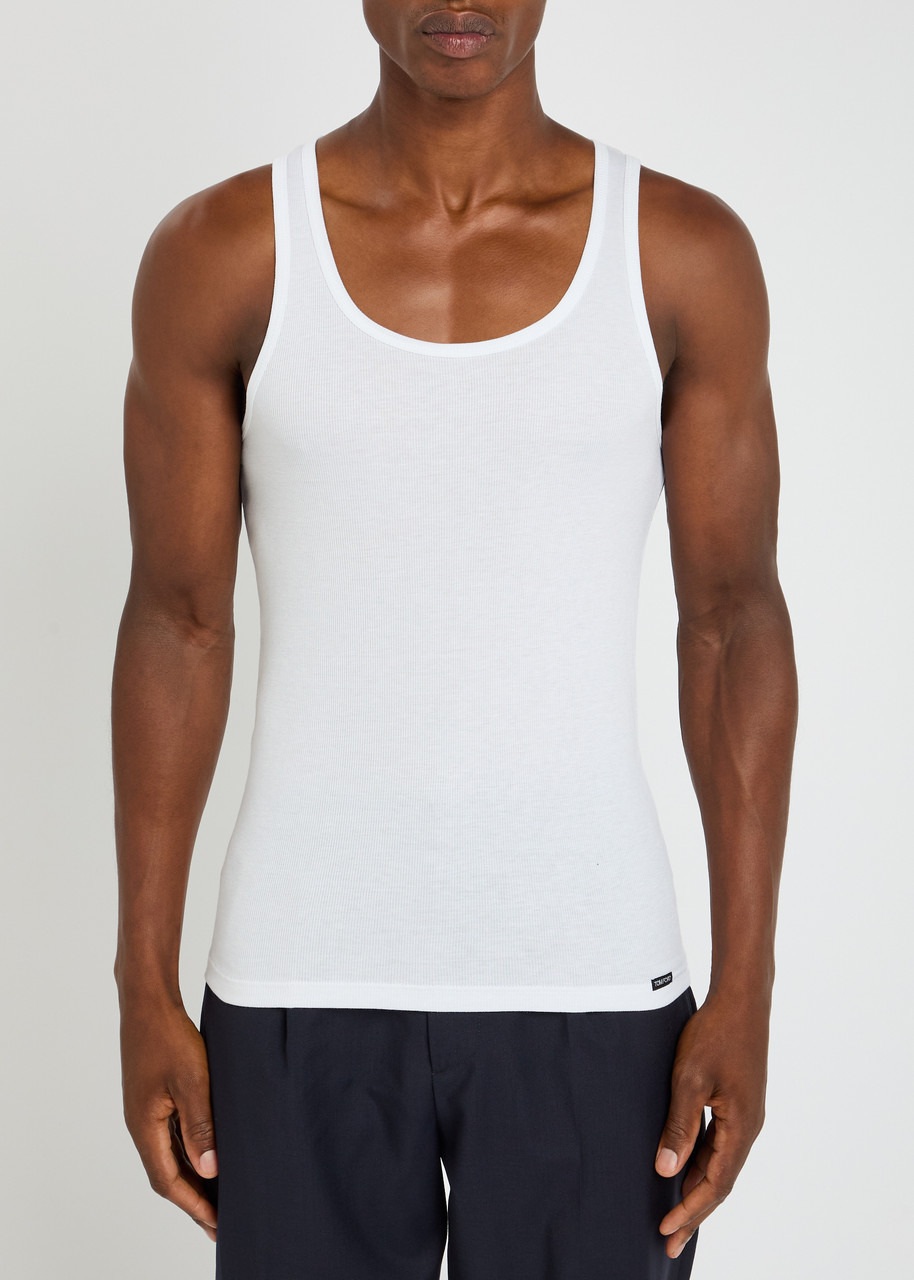 Tom Ford Ribbed Logo Jersey Tank - 2