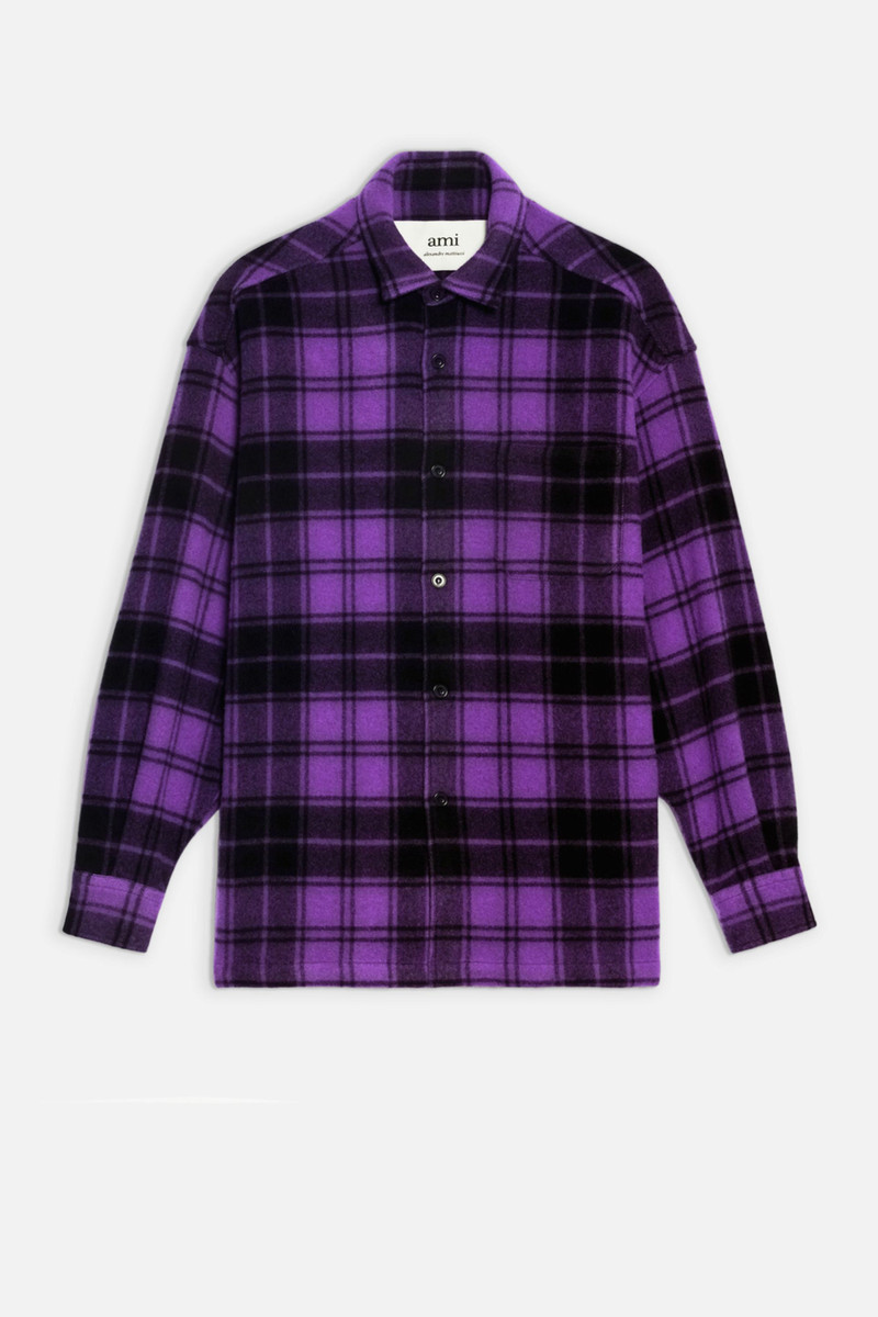 Checked Overshirt With Ami Paris Print 1