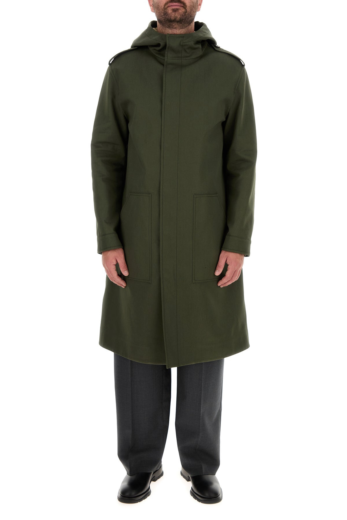 Army green cotton trench coat - 6