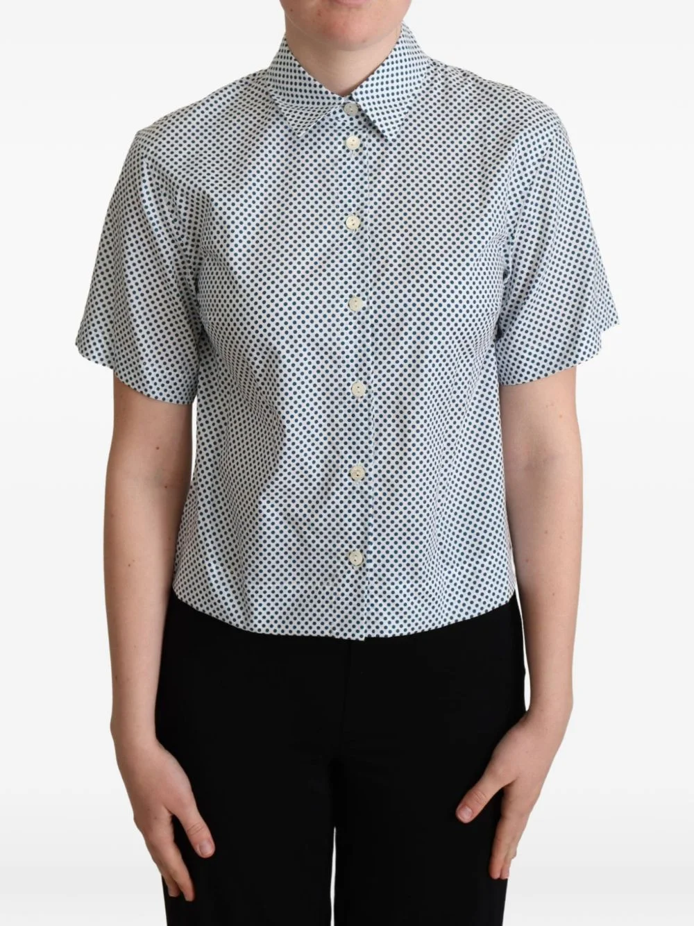 polka-dot short-sleeve shirt - 1