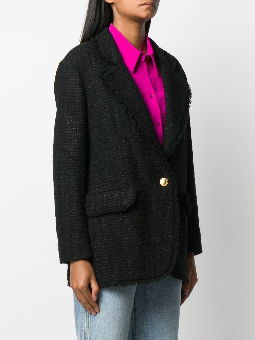 tweed single-breasted blazer - 3