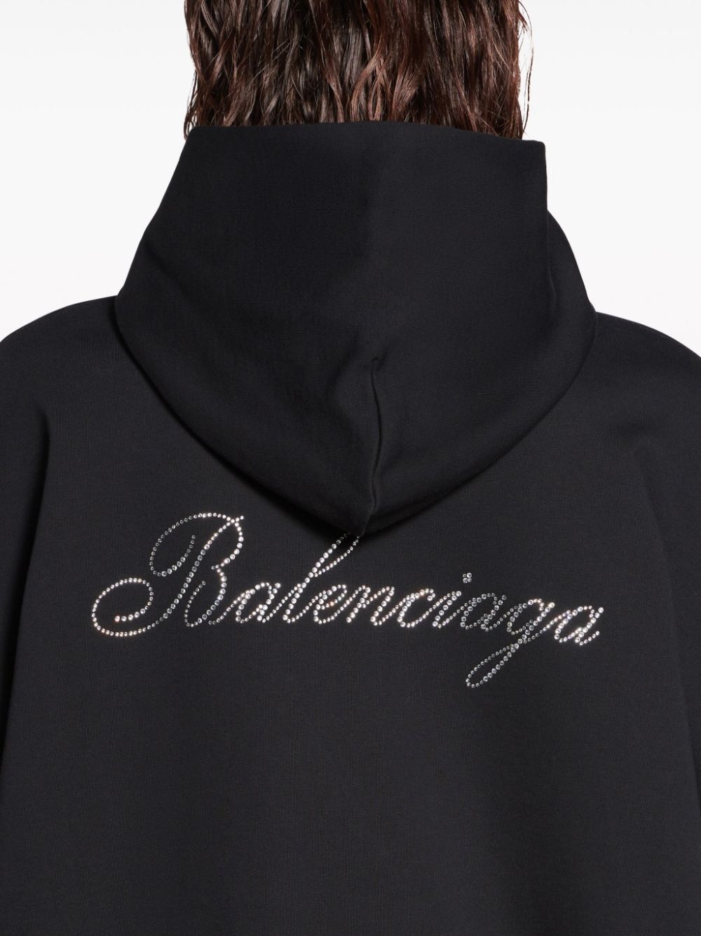logo-embellished cotton hoodie - 4