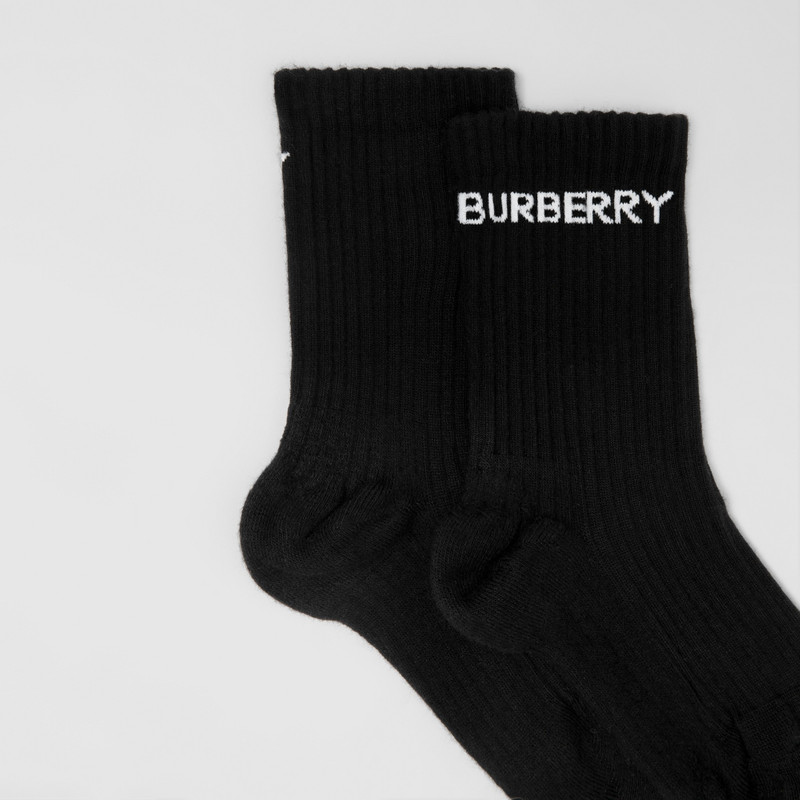 Burberry Logo Intarsia Technical Stretch Cotton Socks outlook