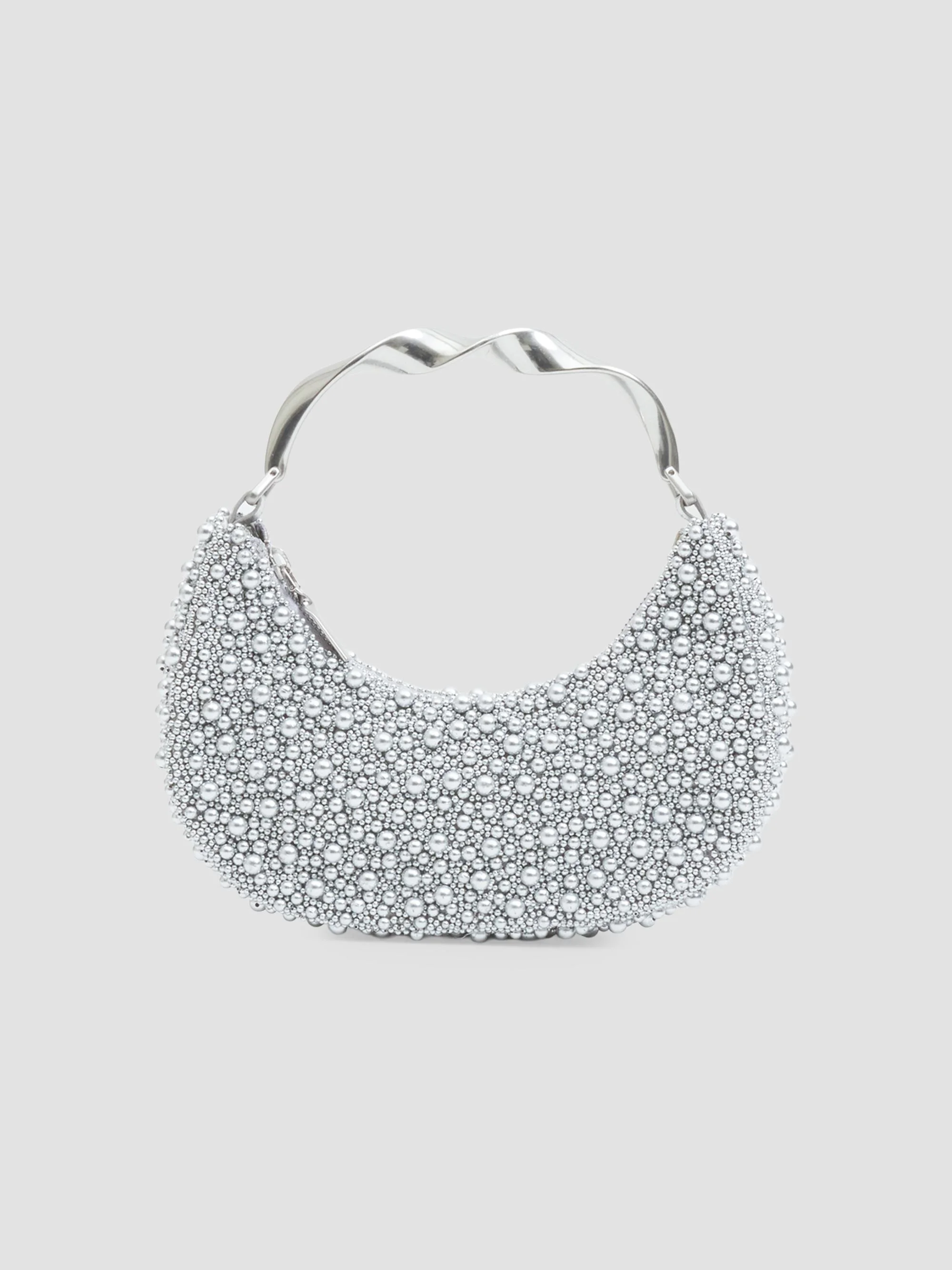 Women's Evelyn Twist Top Handle Bag - Silver - 1