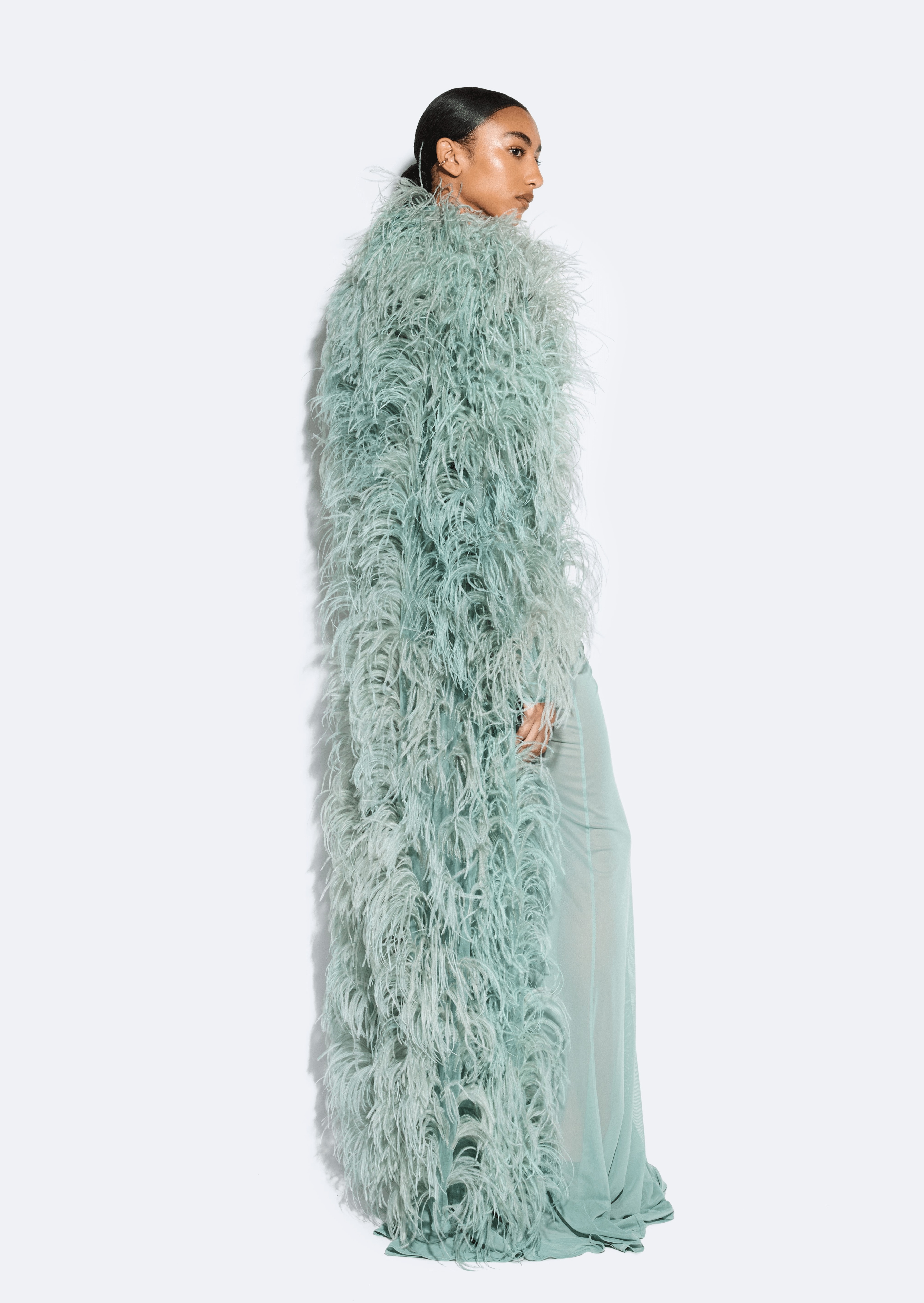 Marbled Feathers Coat - 5