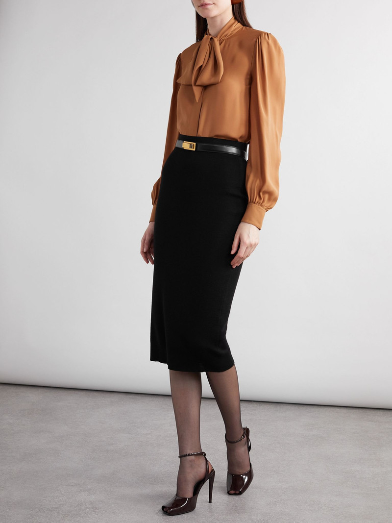 SAINT LAURENT Wool midi skirt Black outlook