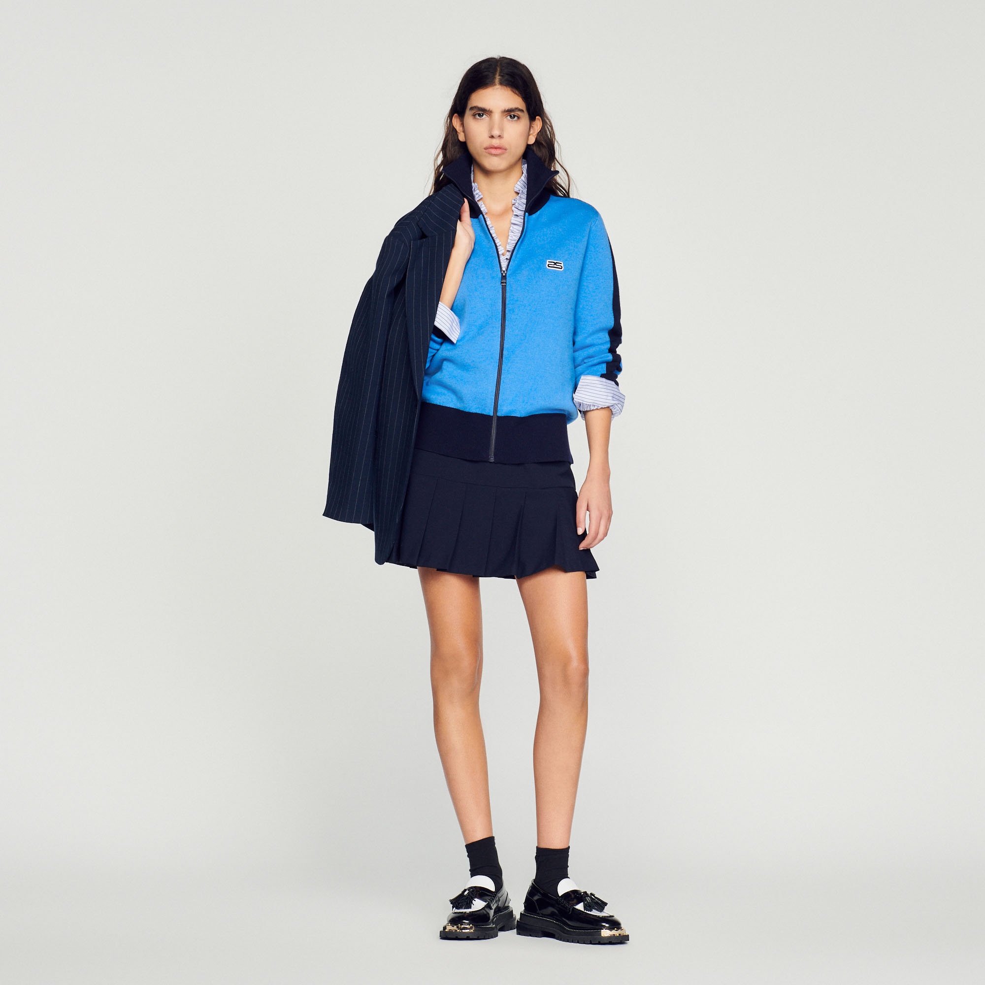 Two-tone zip cardigan - 3