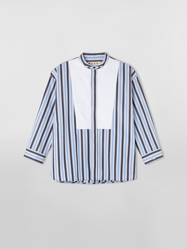 TUXEDO STRIPED COTTON POPLIN SHIRT - 1