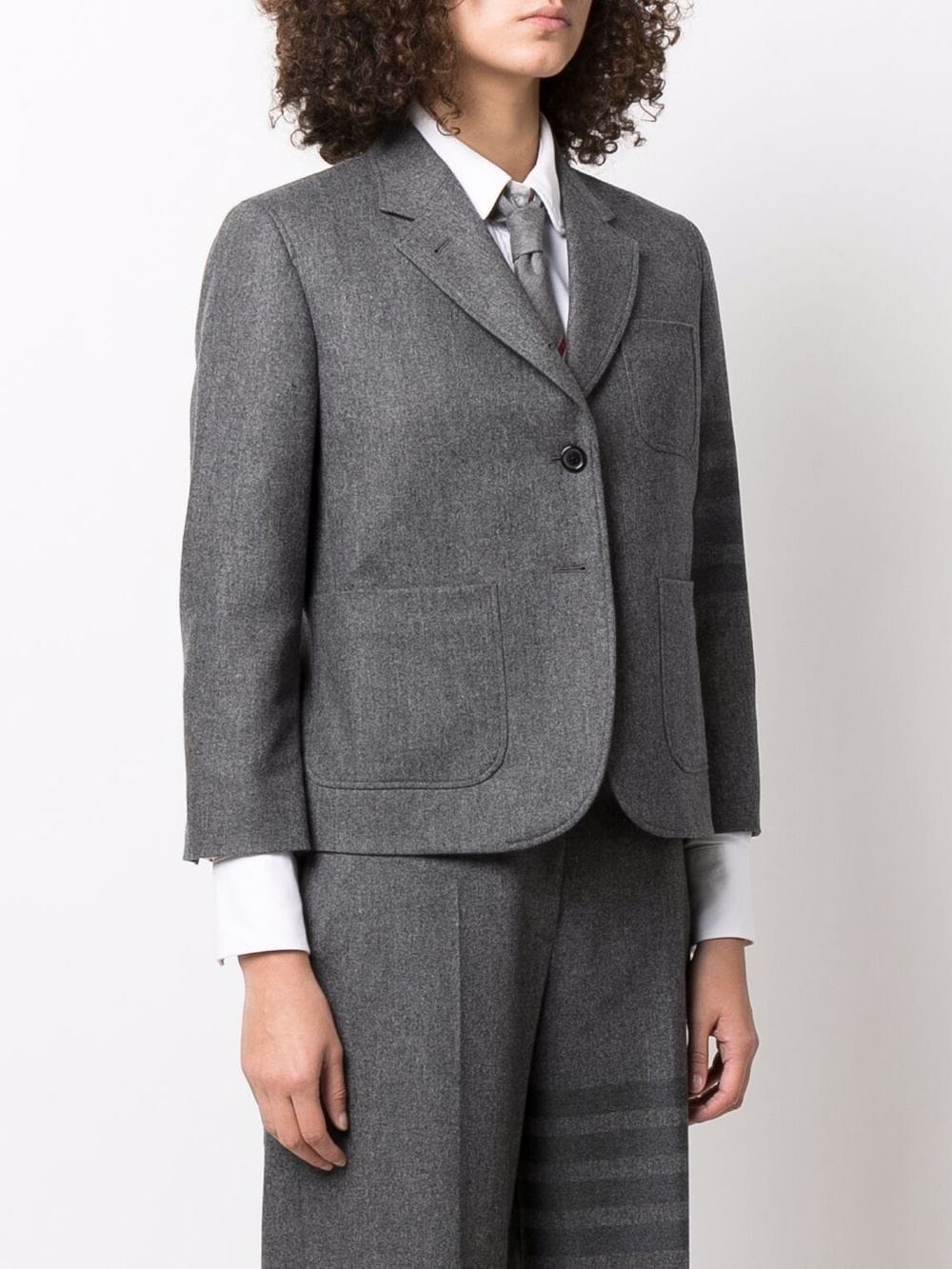 4-Bar stripe single-breasted blazer - 3