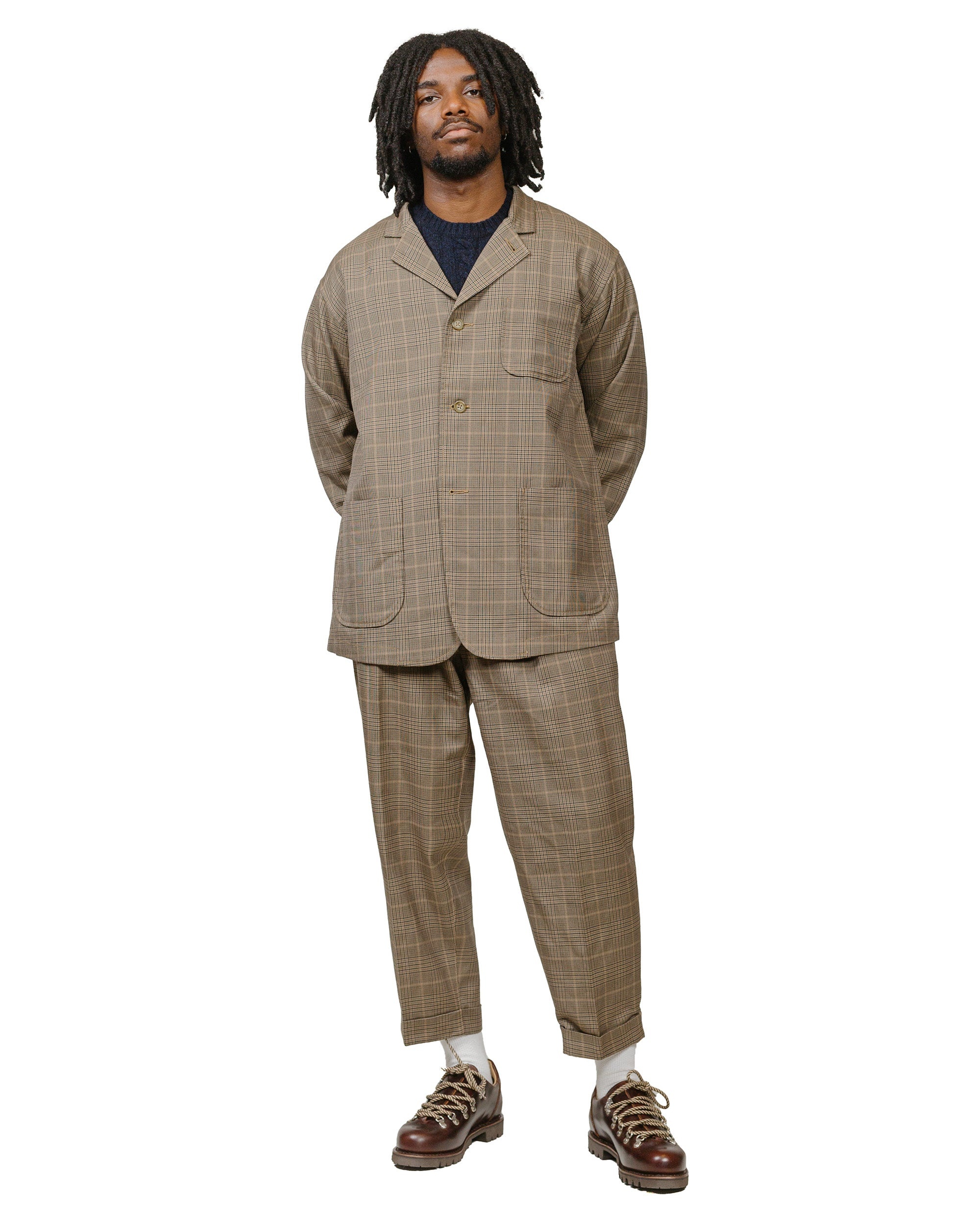 4B Cuffs Jacket TW Plaid Light Brown - 4