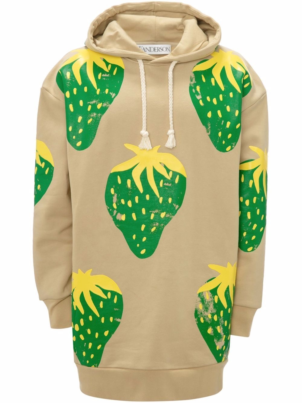 strawberry-print cotton hoodie - 1