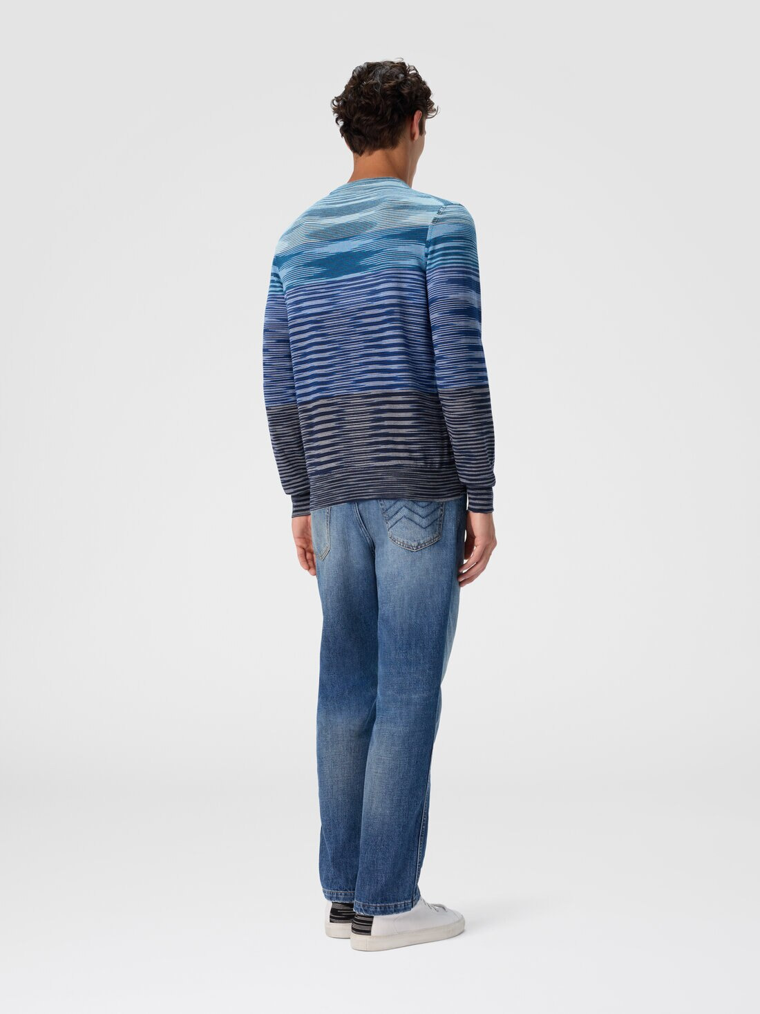 Crew neck sweater in pure flame wool - 3