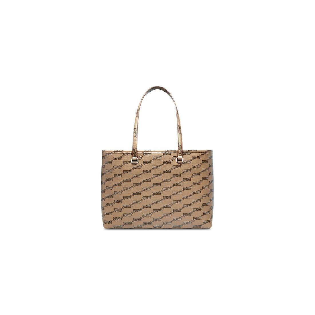 Signature Medium East-west Shopper Bag Bb Monogram Coated Canvas in Beige - 5