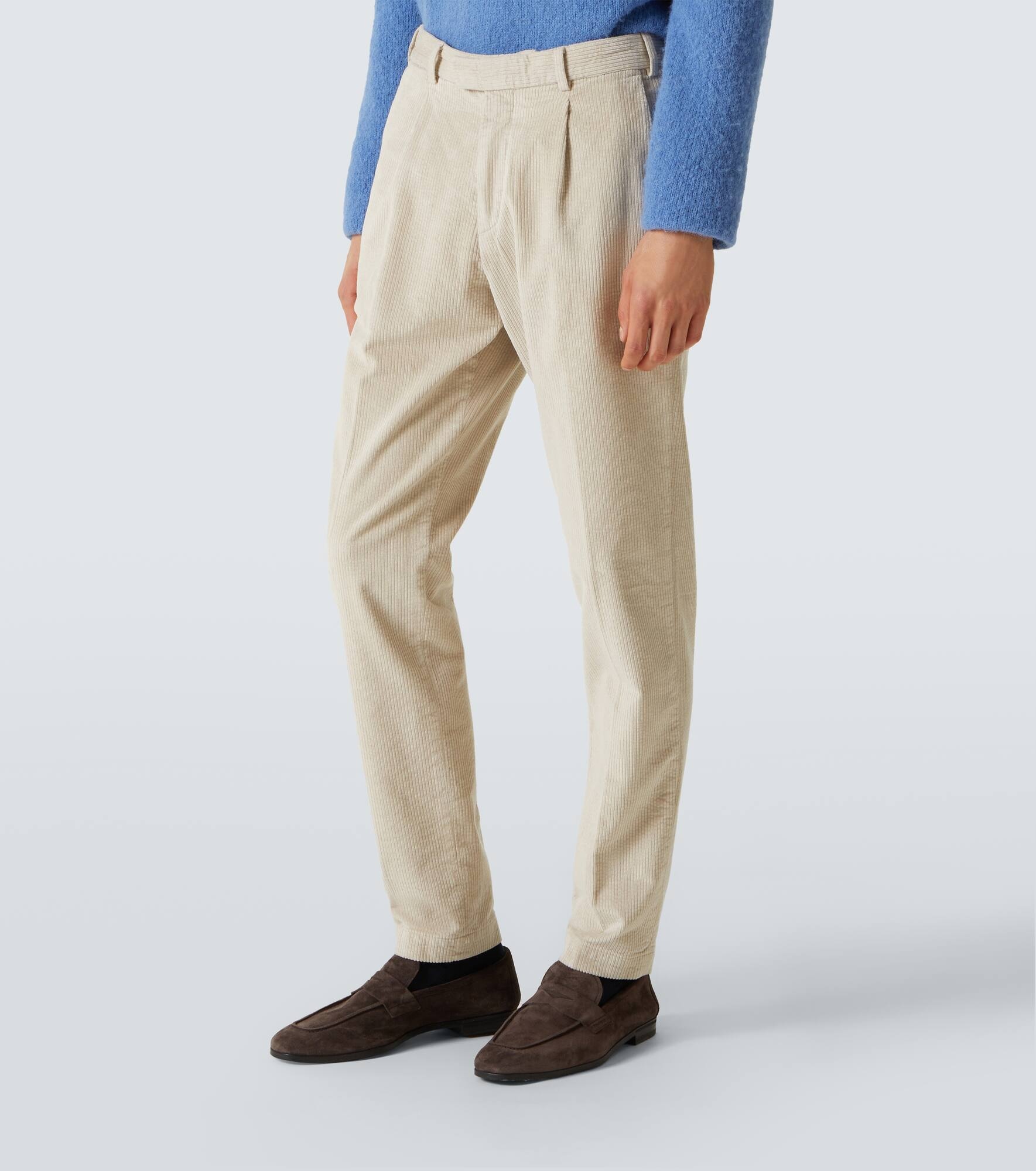 Cotton and silk-blend corduroy straight pants - 3