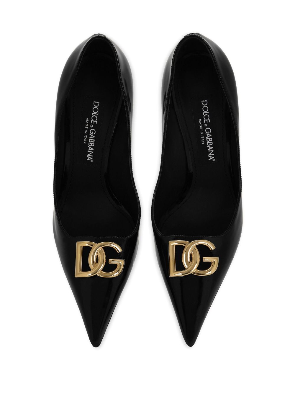 logo-lettering leather pumps - 4