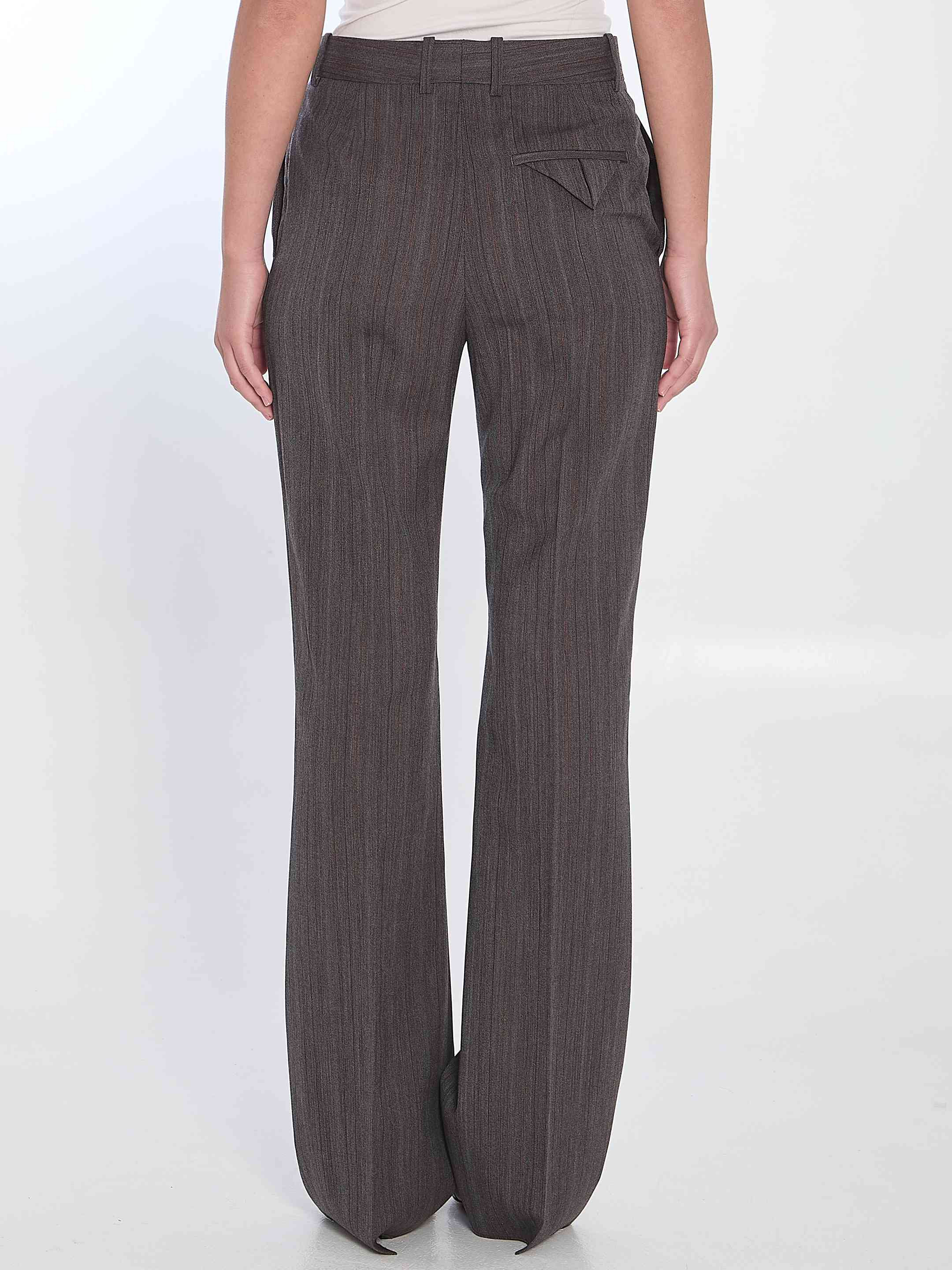 Bottega Veneta Women Wool Trousers With Thin Stripes - 4