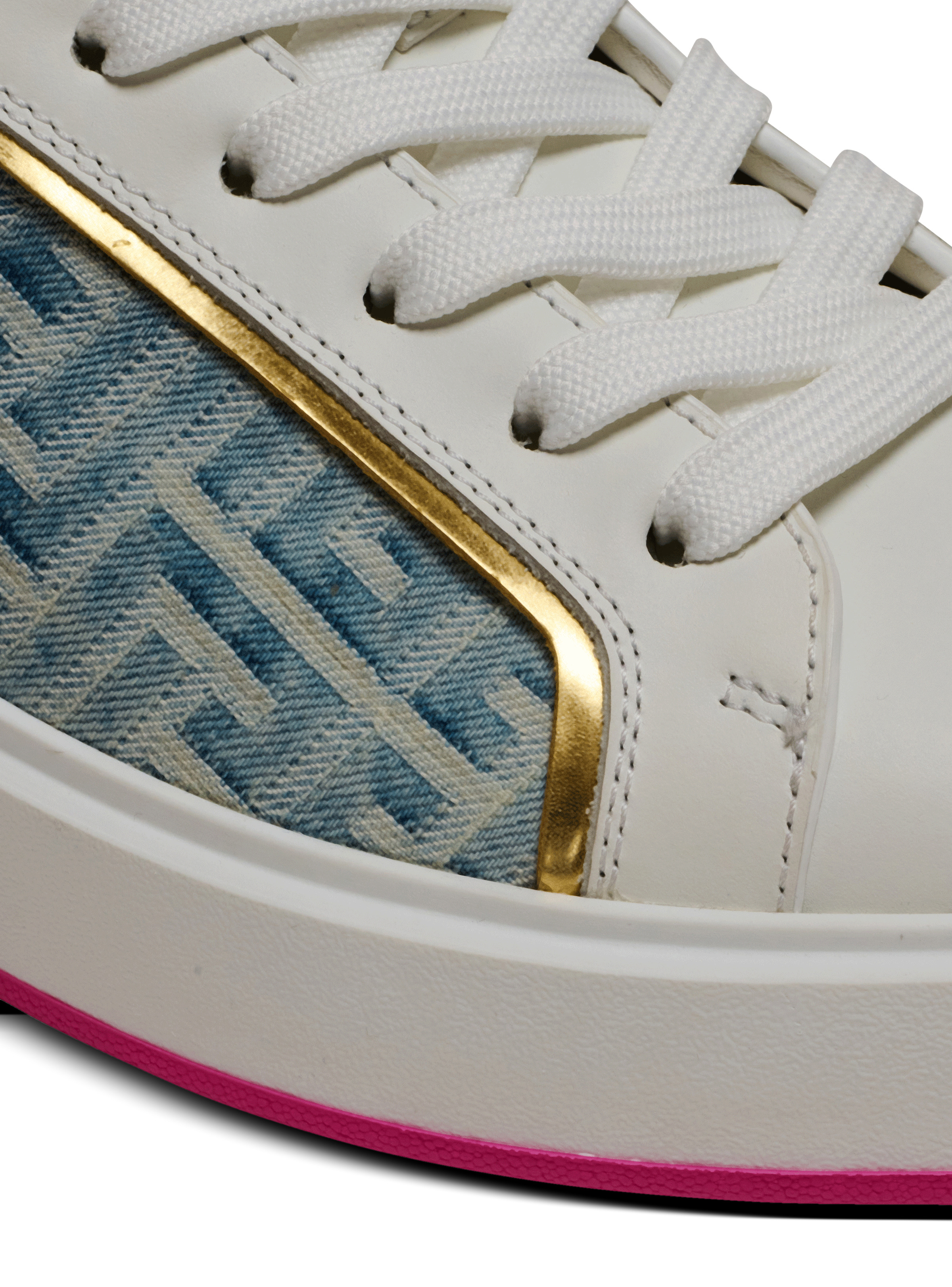 B-Court sneakers in leather and denim - 7