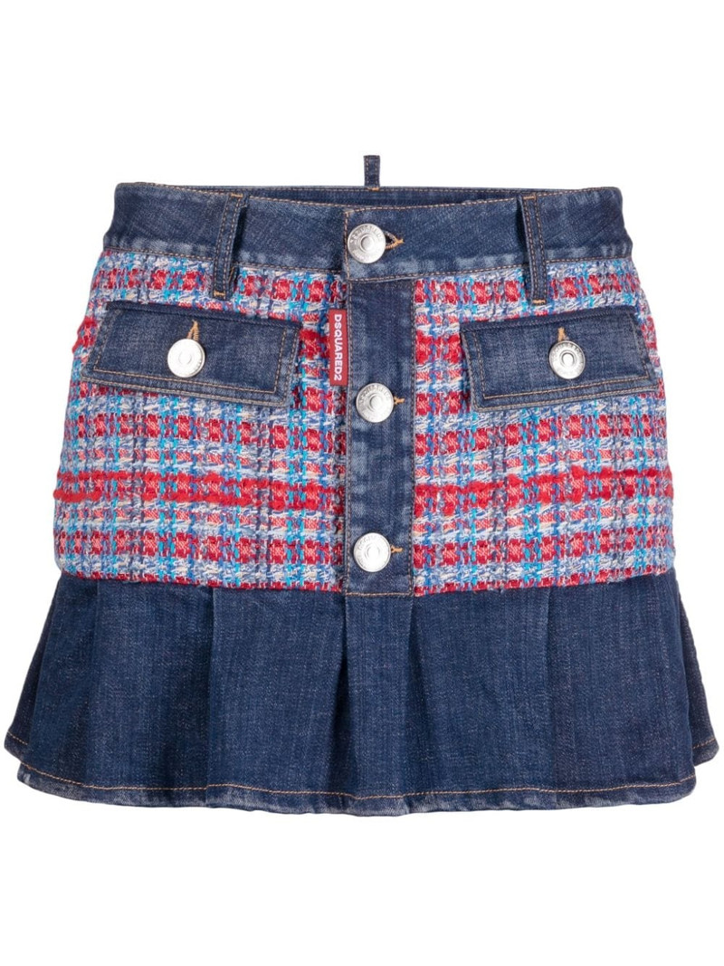 low-rise denim miniskirt 1