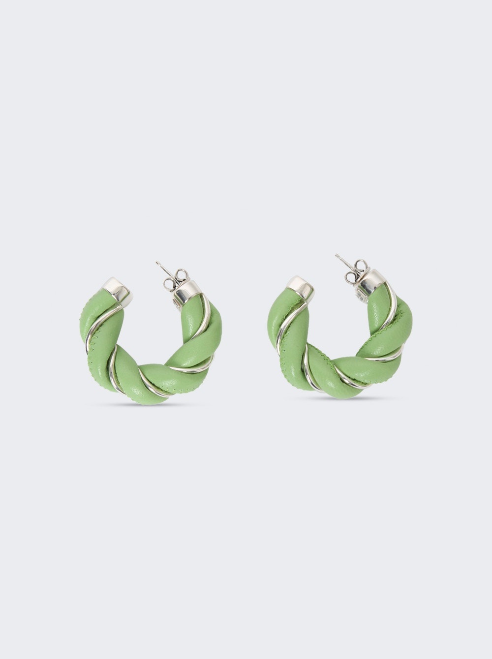 Twist Hoop Earrings Pisctachio Green - 1