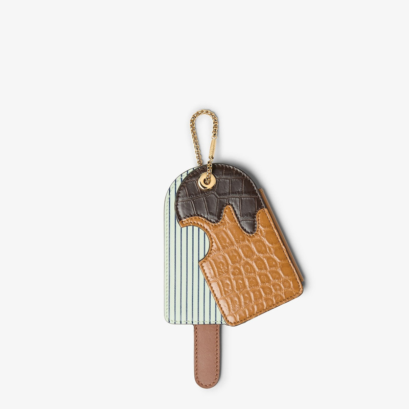 Fendi Icy Card Holder Brown inlaid alligator card holder 1