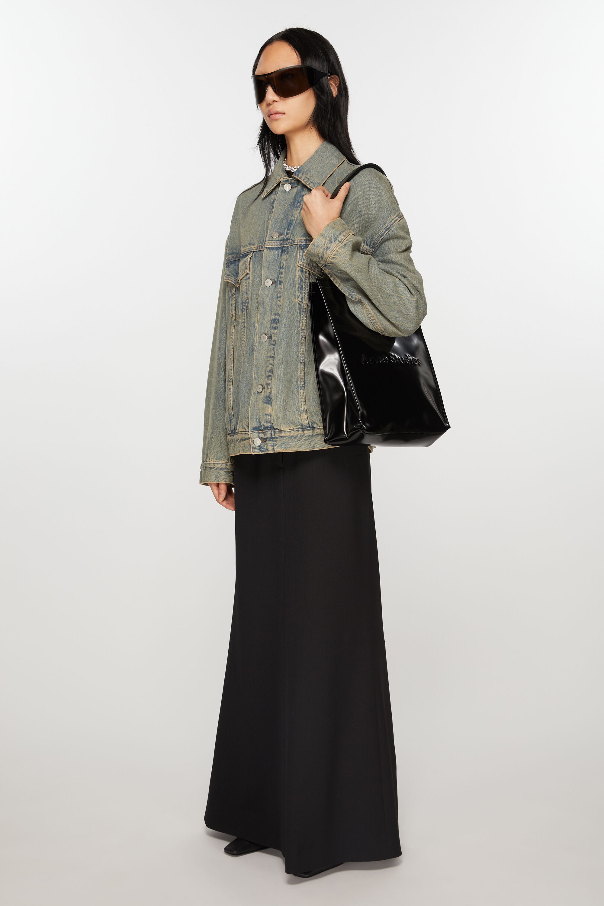 Logo shoulder tote bag - Black - 2