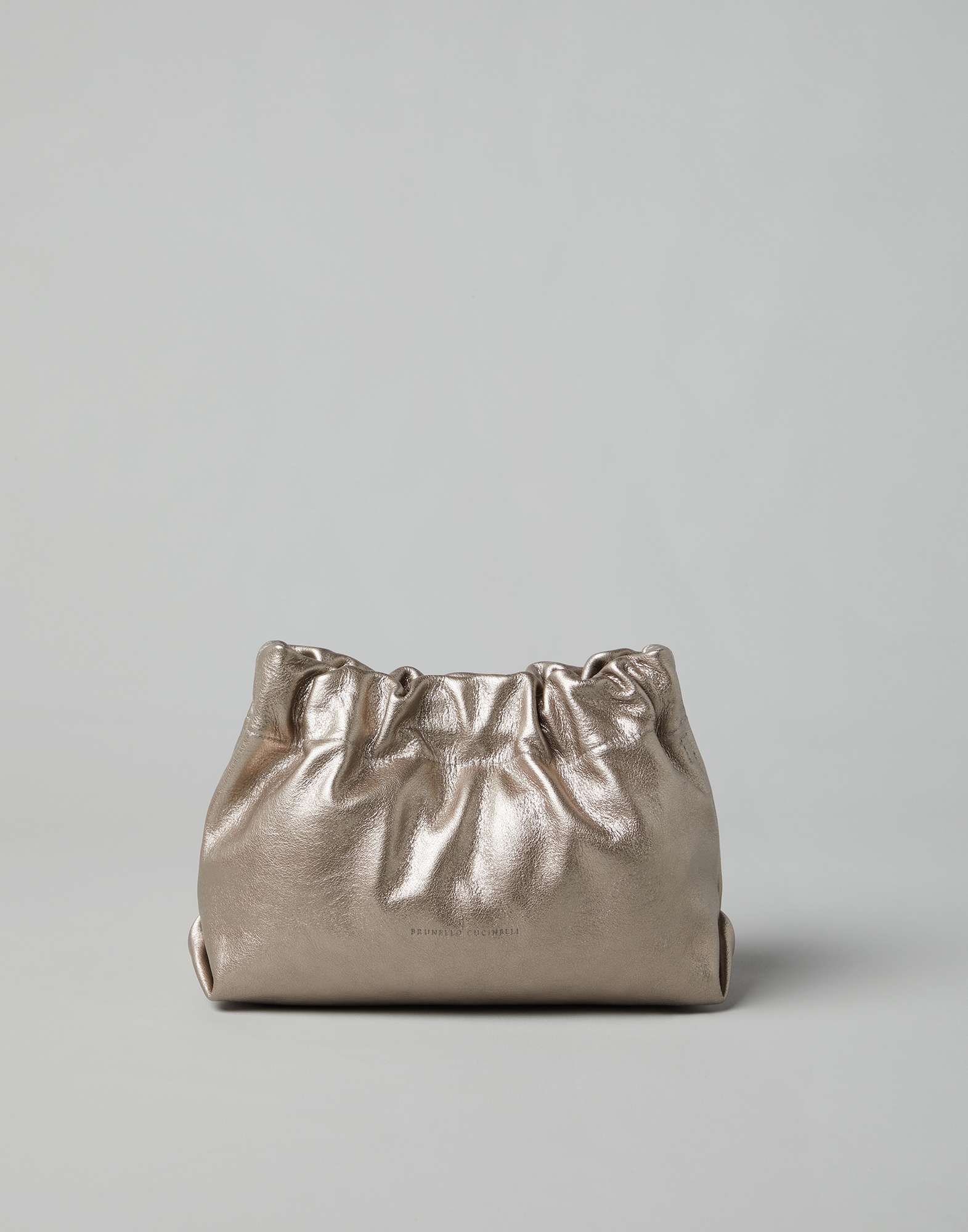 Lamé calfskin soft bag with precious chain - 1