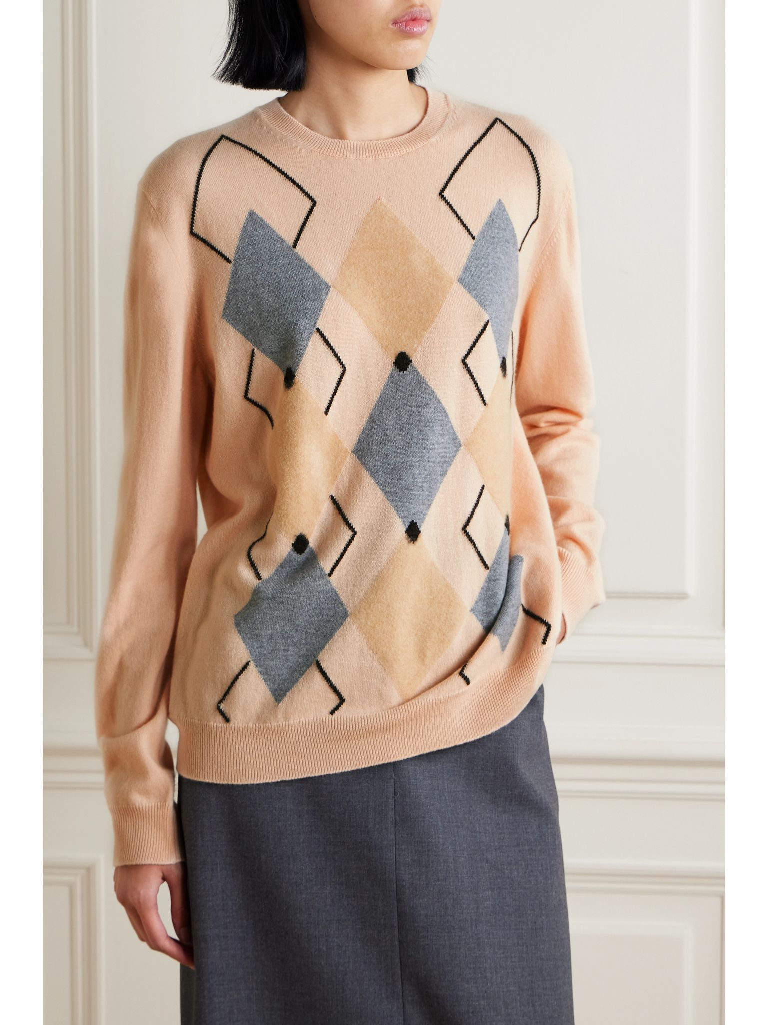 Lower Hutt argyle intarsia-knit cashmere sweater Multi - 3