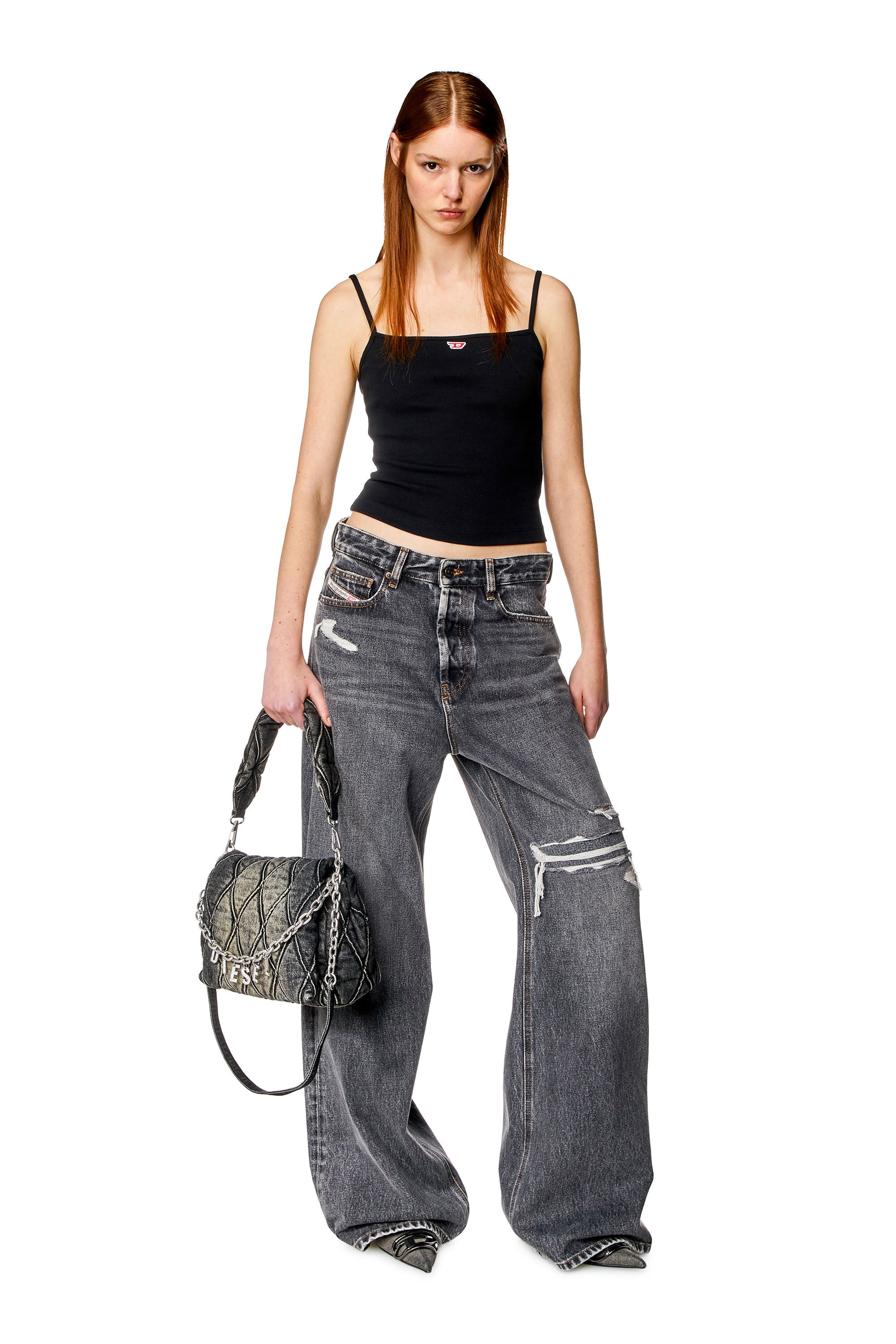 パンツ DIESEL Straight Jeans 1996 D-Sire W27 1996 D-Sire Women: Low waist, 90's cargo Jeans, Black | Diesel