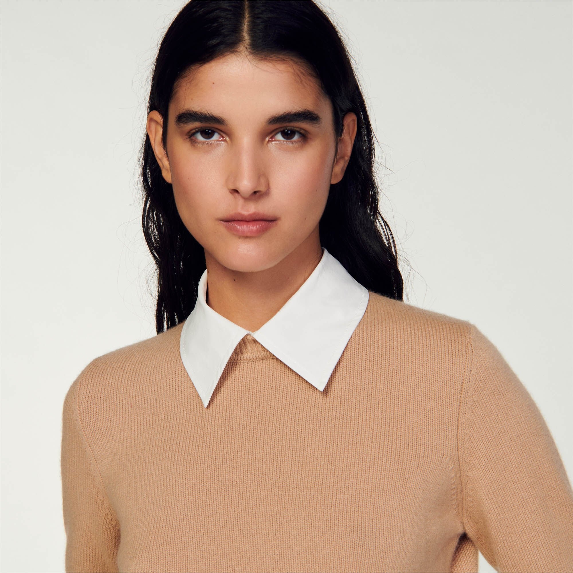 CROPPED WOOL AND CASHMERE SWEATER - 4