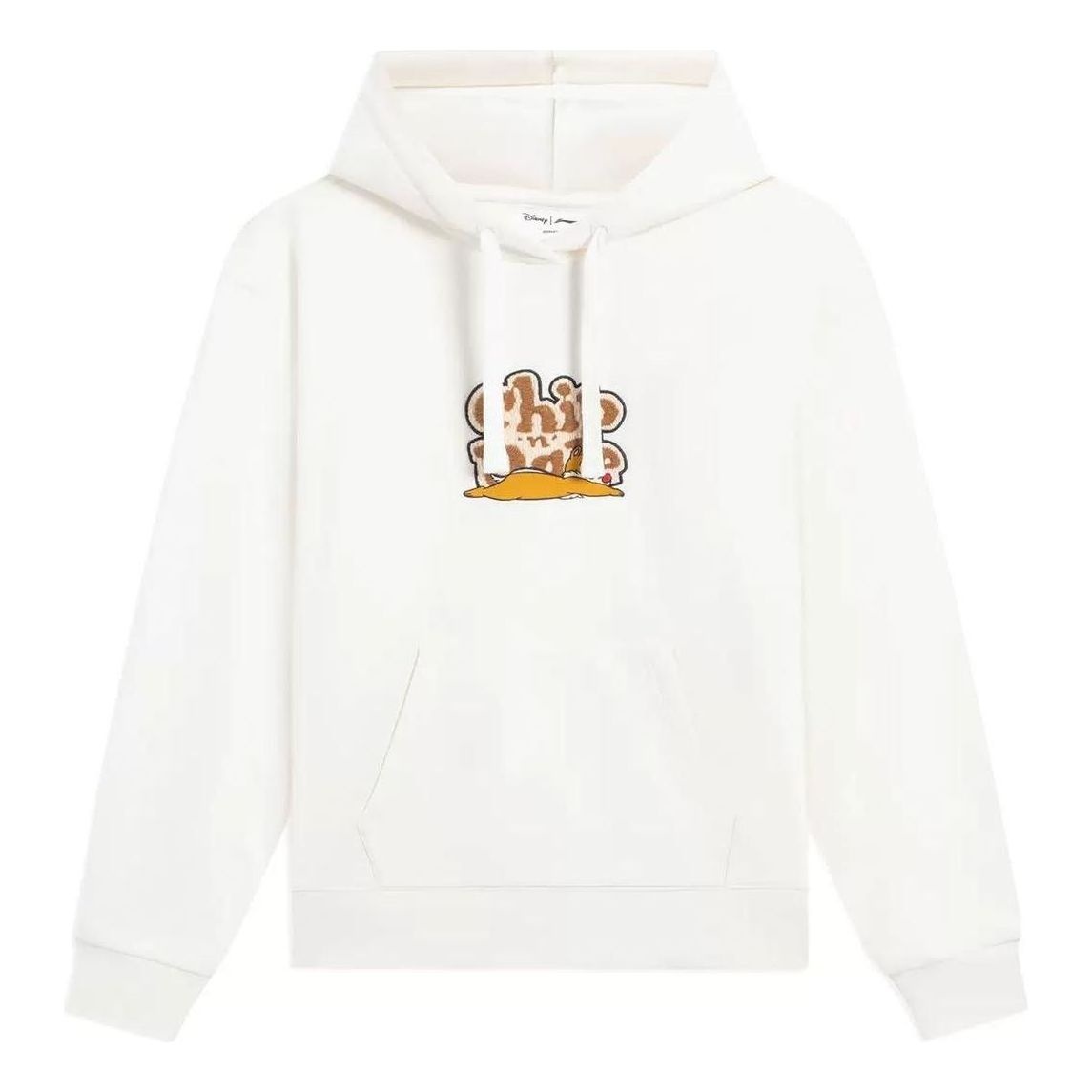 (WMNS) Li-Ning x Disney Chip 'n Dale Embroidered Logo Hoodie 'White' AWDSG02-1 - 1