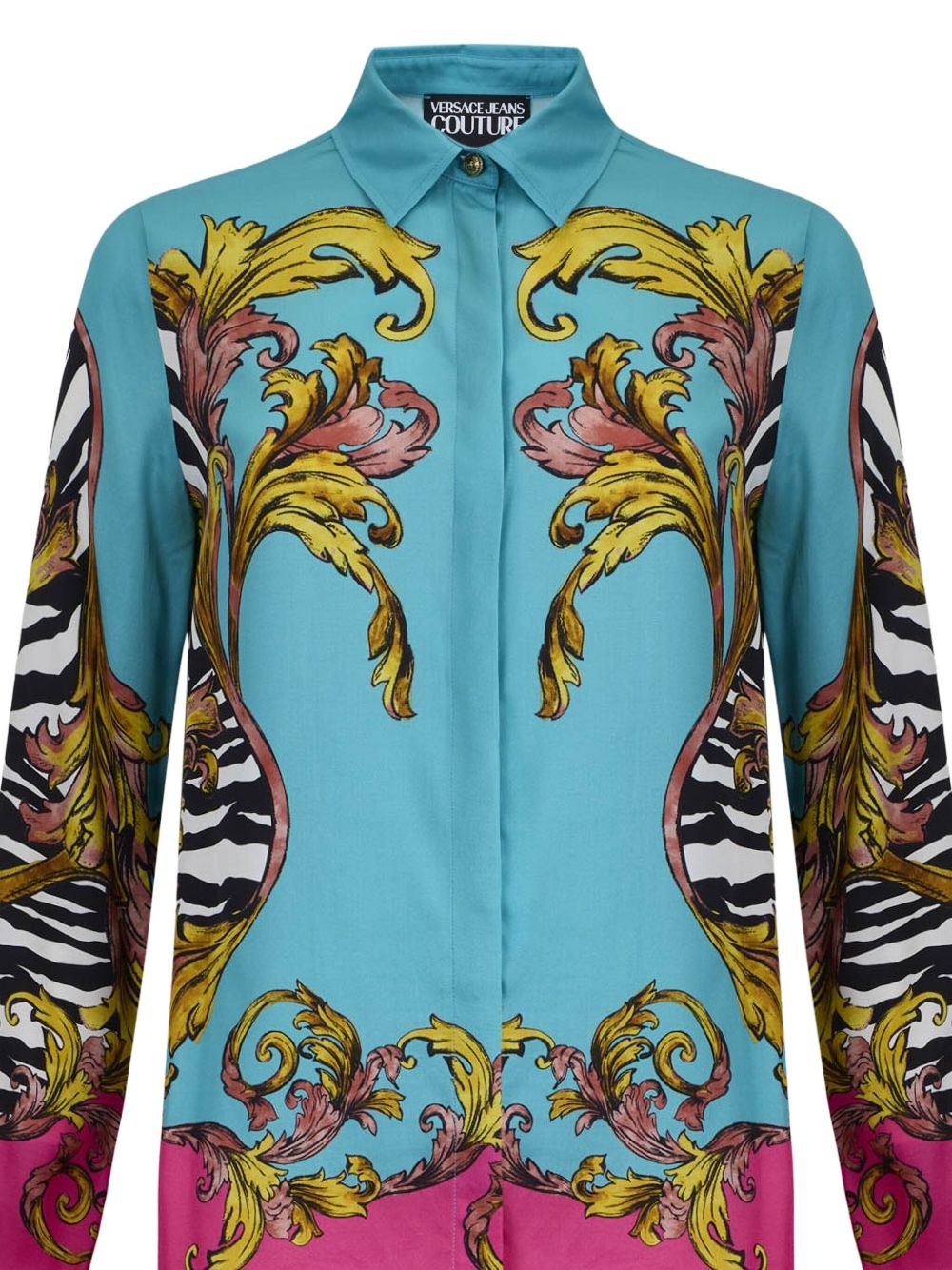baroque-print button-up shirt - 4