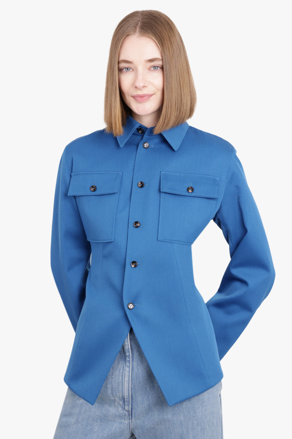 WOOL GARBARDINE SHIRT | PACIFIC - 2