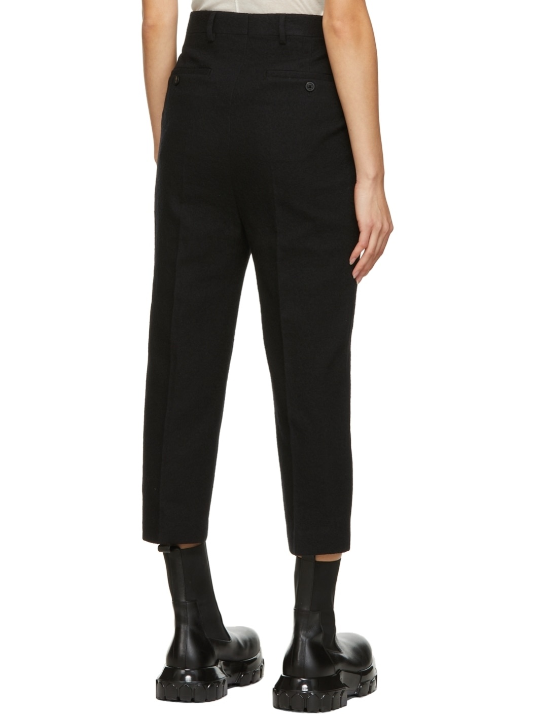 Black Flannel Astaires Cropped Trousers - 3