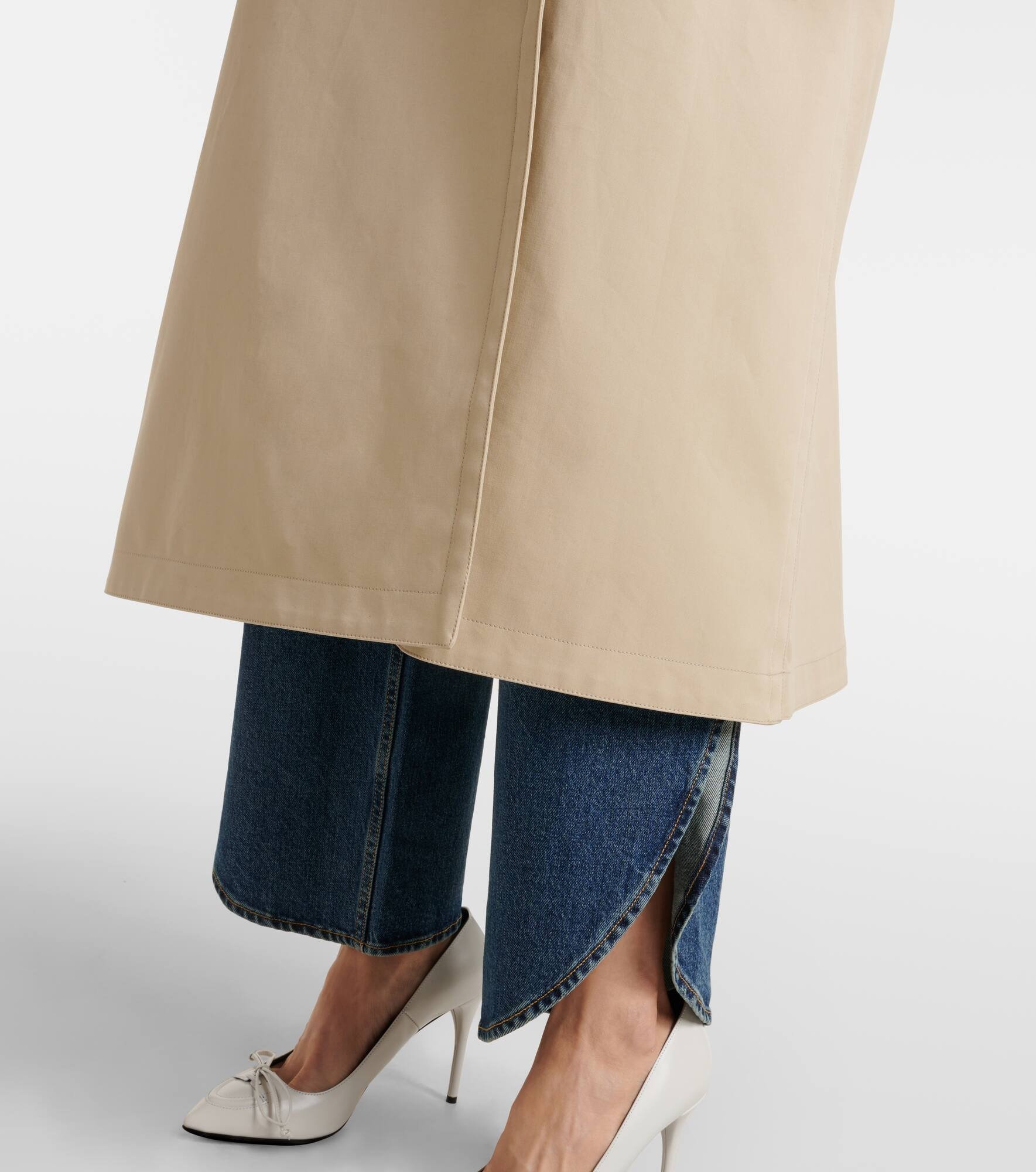 Cotton gabardine trench coat - 7