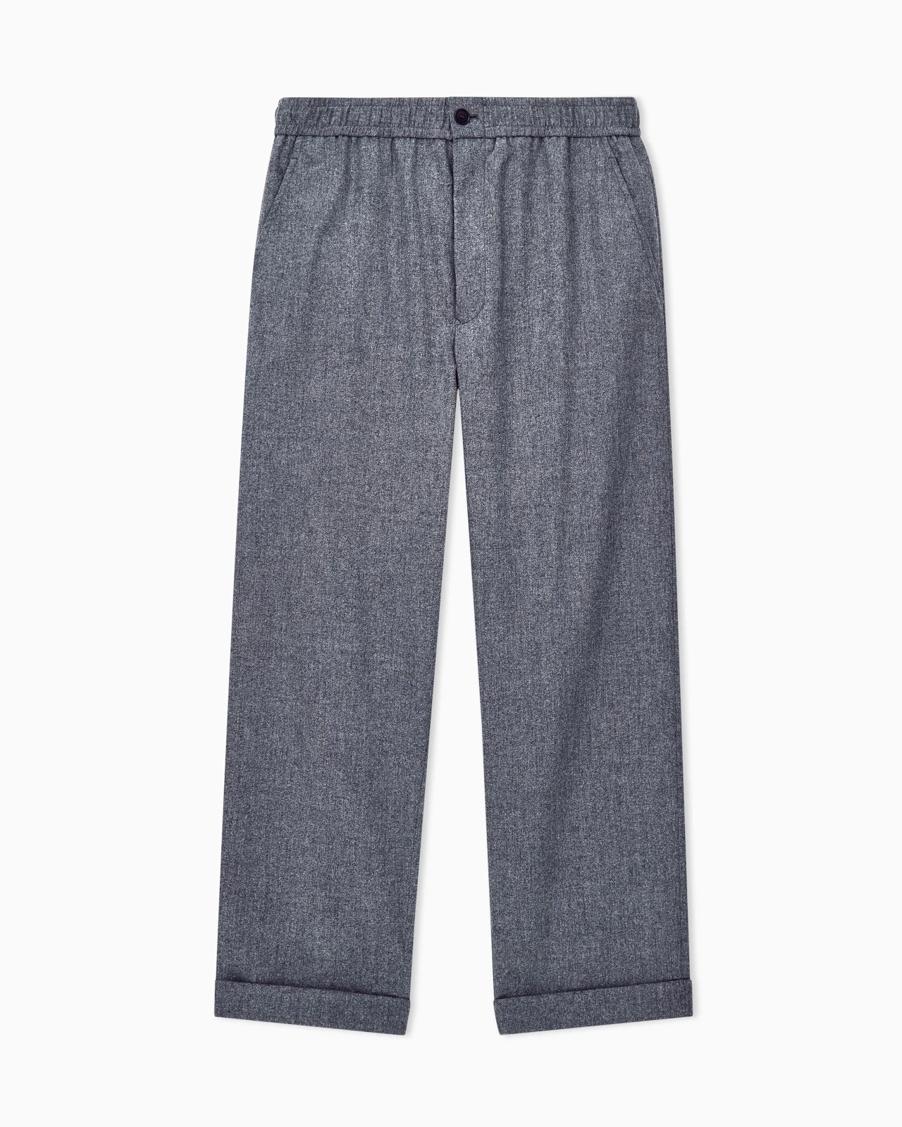 OVERSIZED TROUSERS IN WOOL AND CASHMERE WITH DENIM EFFECT - 1