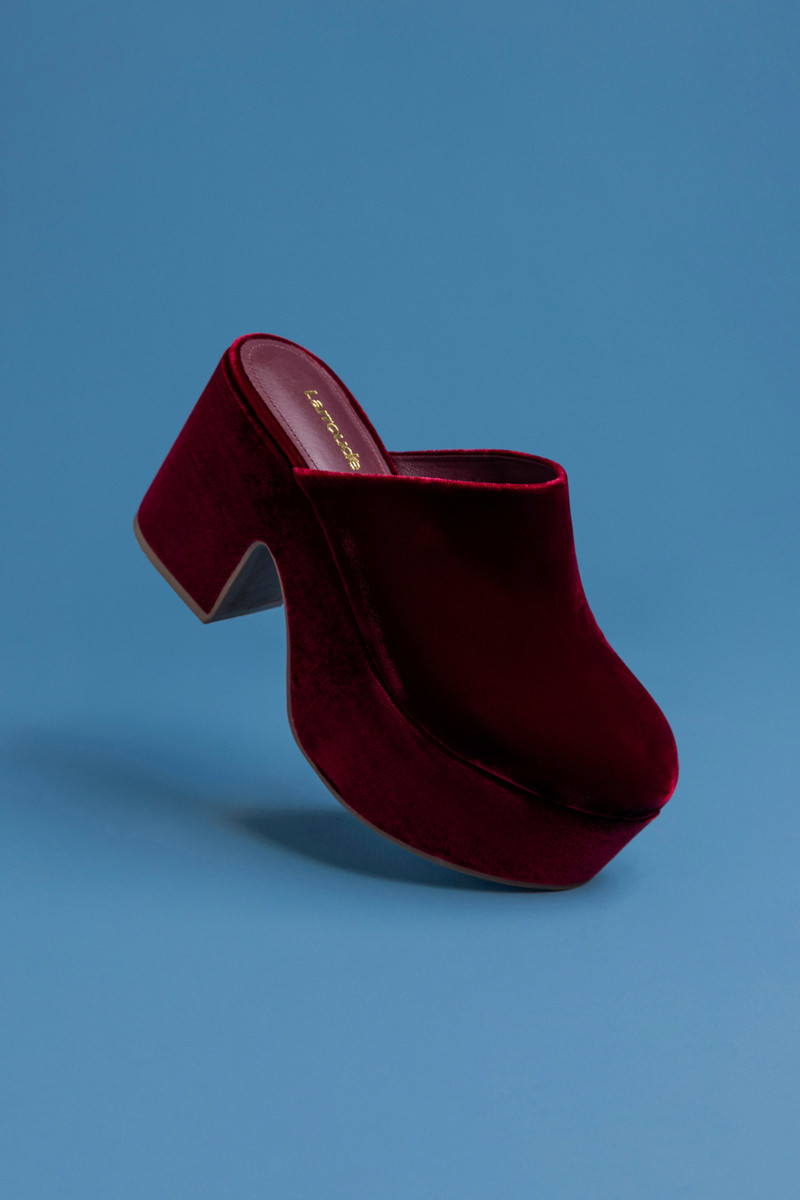 Larroudé Miso Platform Clog In Wine Velvet outlook