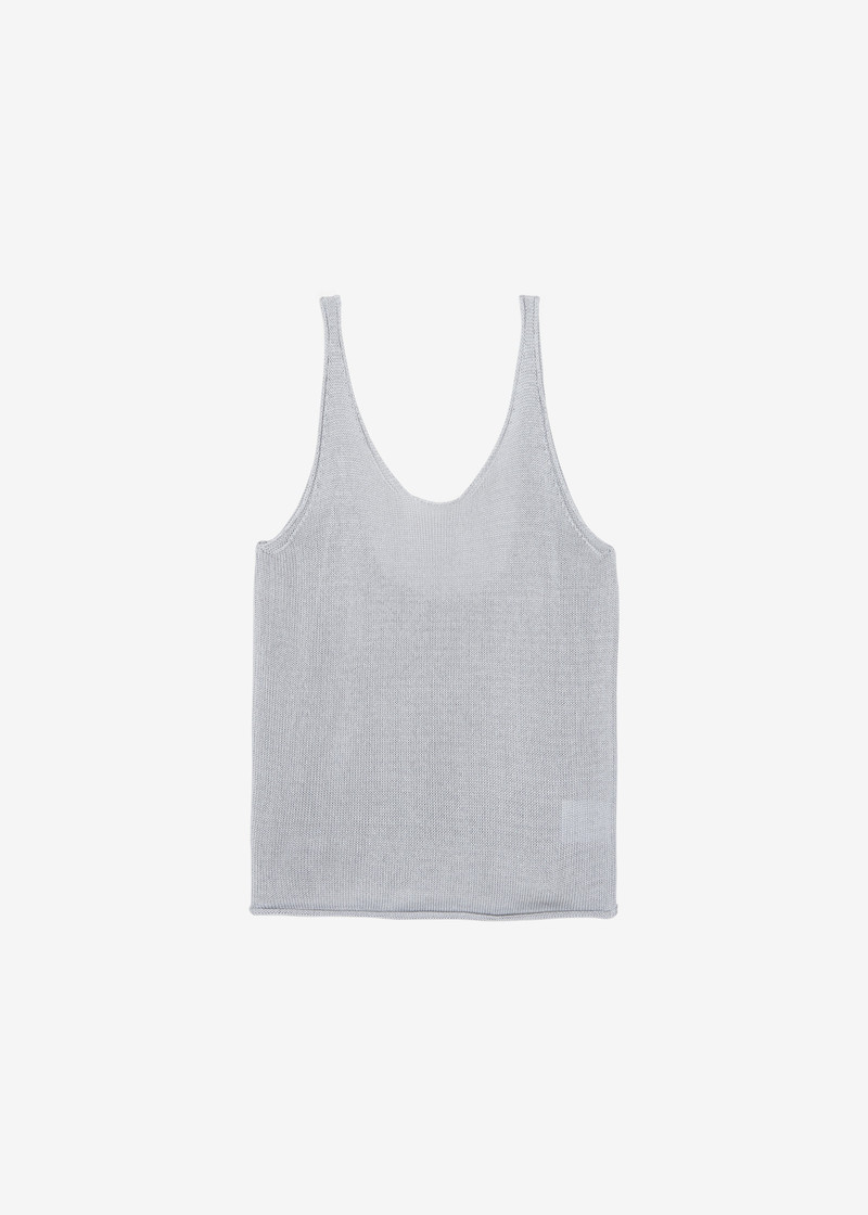 Islay Open-Back Knit Tank - Grey 1