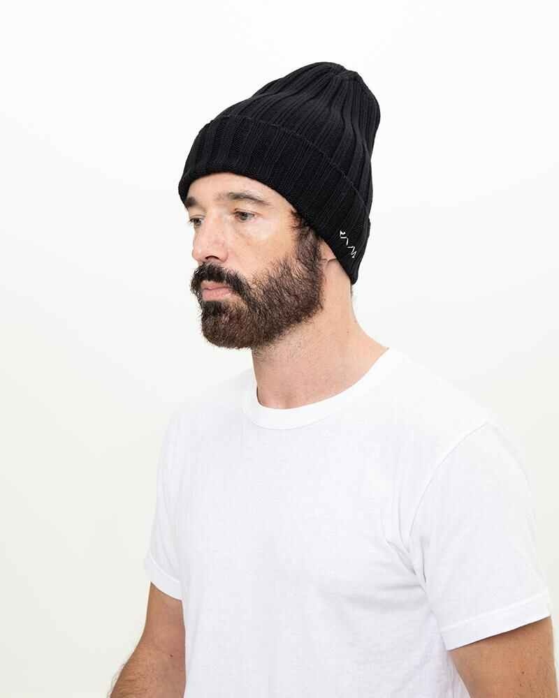 KNIT CAP COTTON BLACK - 2