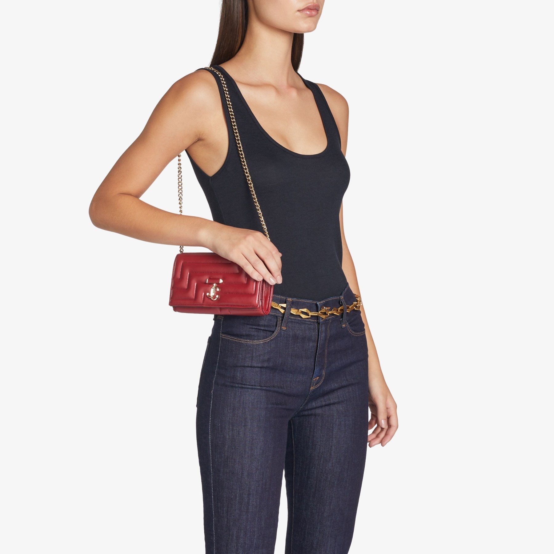 Avenue Wallet W/Chain
Cranberry Avenue Nappa Leather Wallet with Chain Strap - 3